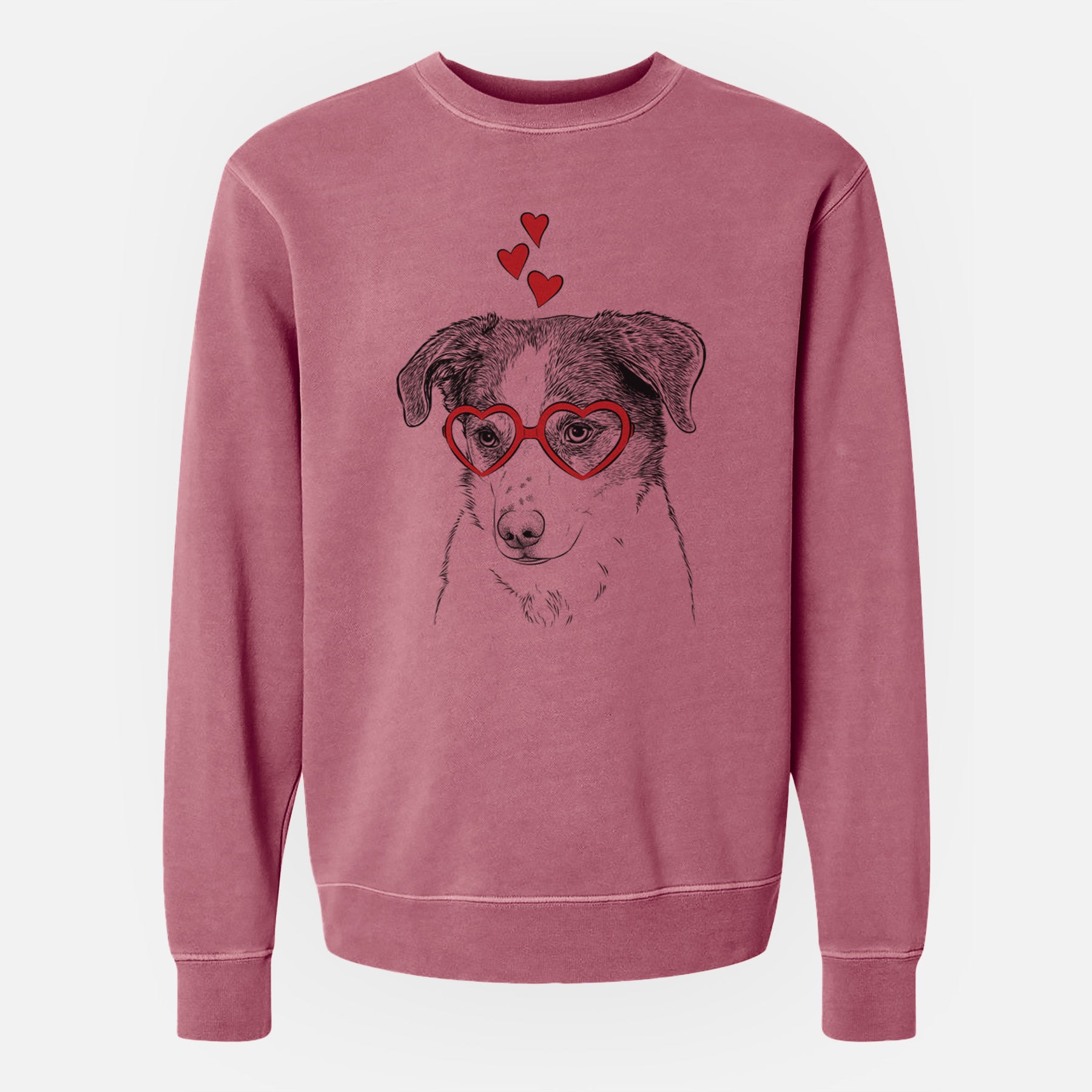 Valentine Coco the Beagle Mix - Unisex Pigment Dyed Crew Sweatshirt