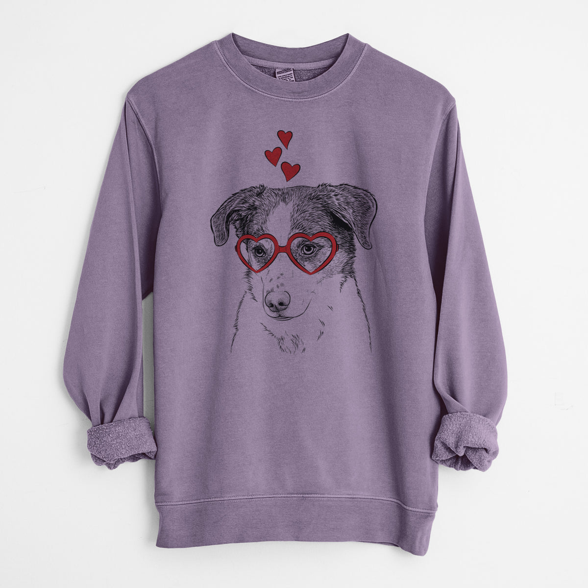 Valentine Coco the Beagle Mix - Unisex Pigment Dyed Crew Sweatshirt