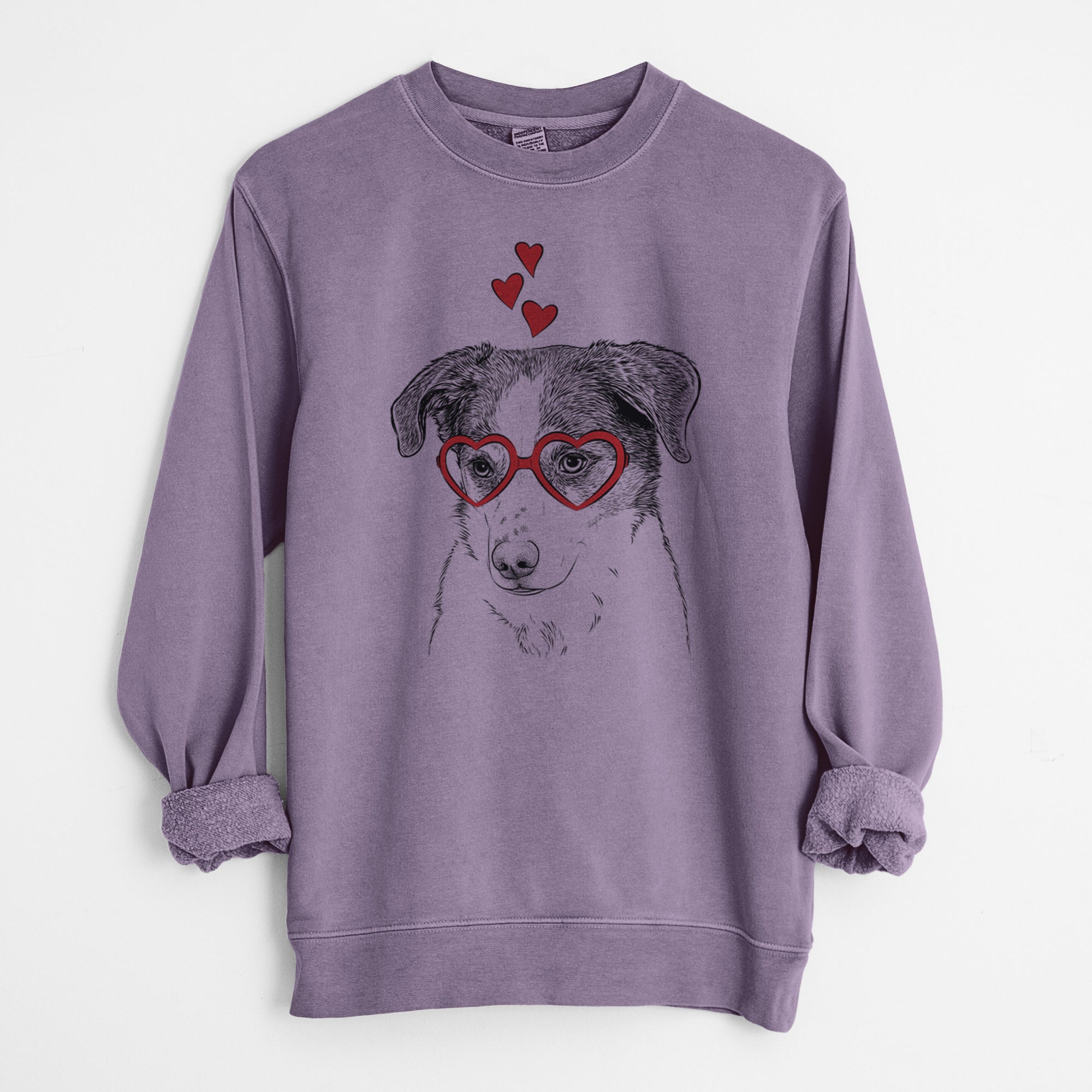Valentine Coco the Beagle Mix - Unisex Pigment Dyed Crew Sweatshirt