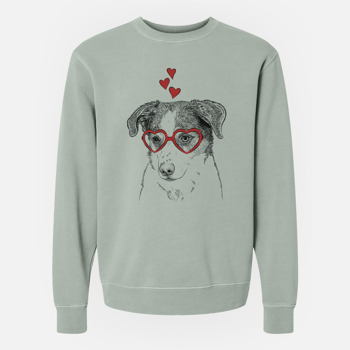 Valentine Coco the Beagle Mix - Unisex Pigment Dyed Crew Sweatshirt