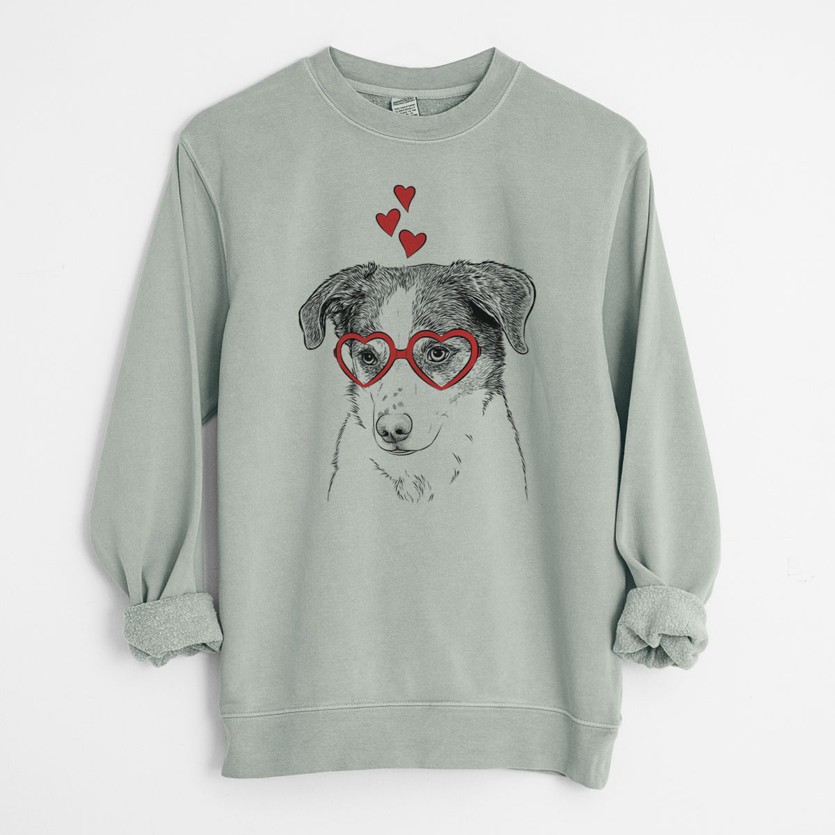 Valentine Coco the Beagle Mix - Unisex Pigment Dyed Crew Sweatshirt