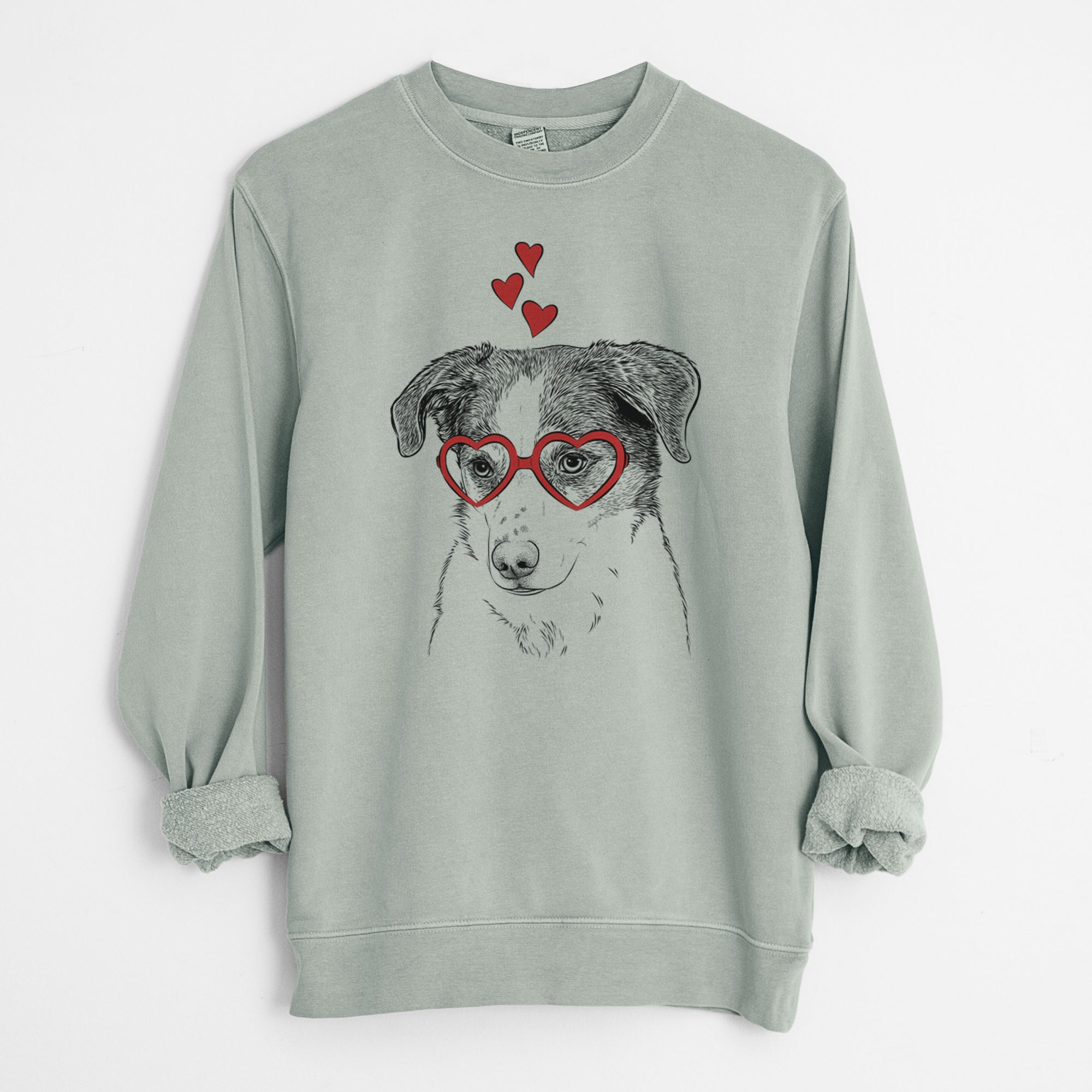 Valentine Coco the Beagle Mix - Unisex Pigment Dyed Crew Sweatshirt
