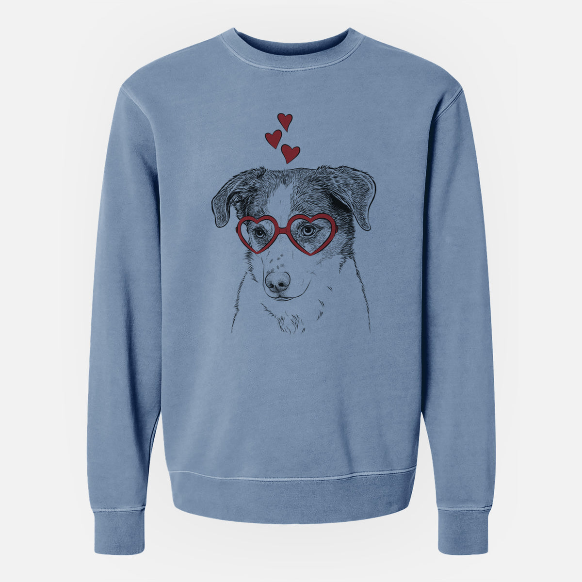 Valentine Coco the Beagle Mix - Unisex Pigment Dyed Crew Sweatshirt