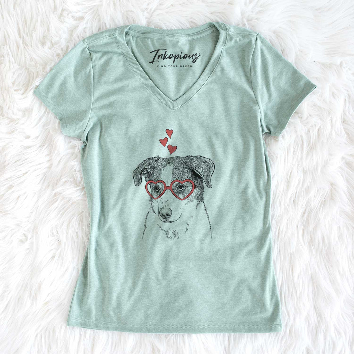 Valentine Coco the Beagle Mix - Women's V-neck Shirt