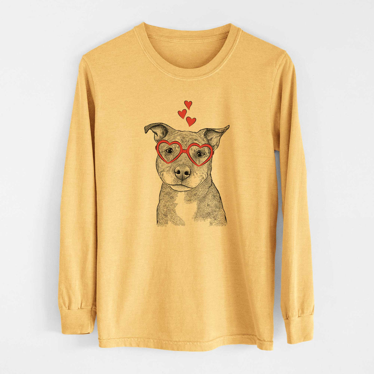 Valentine Cody the Catahoula Mix - Heavyweight 100% Cotton Long Sleeve