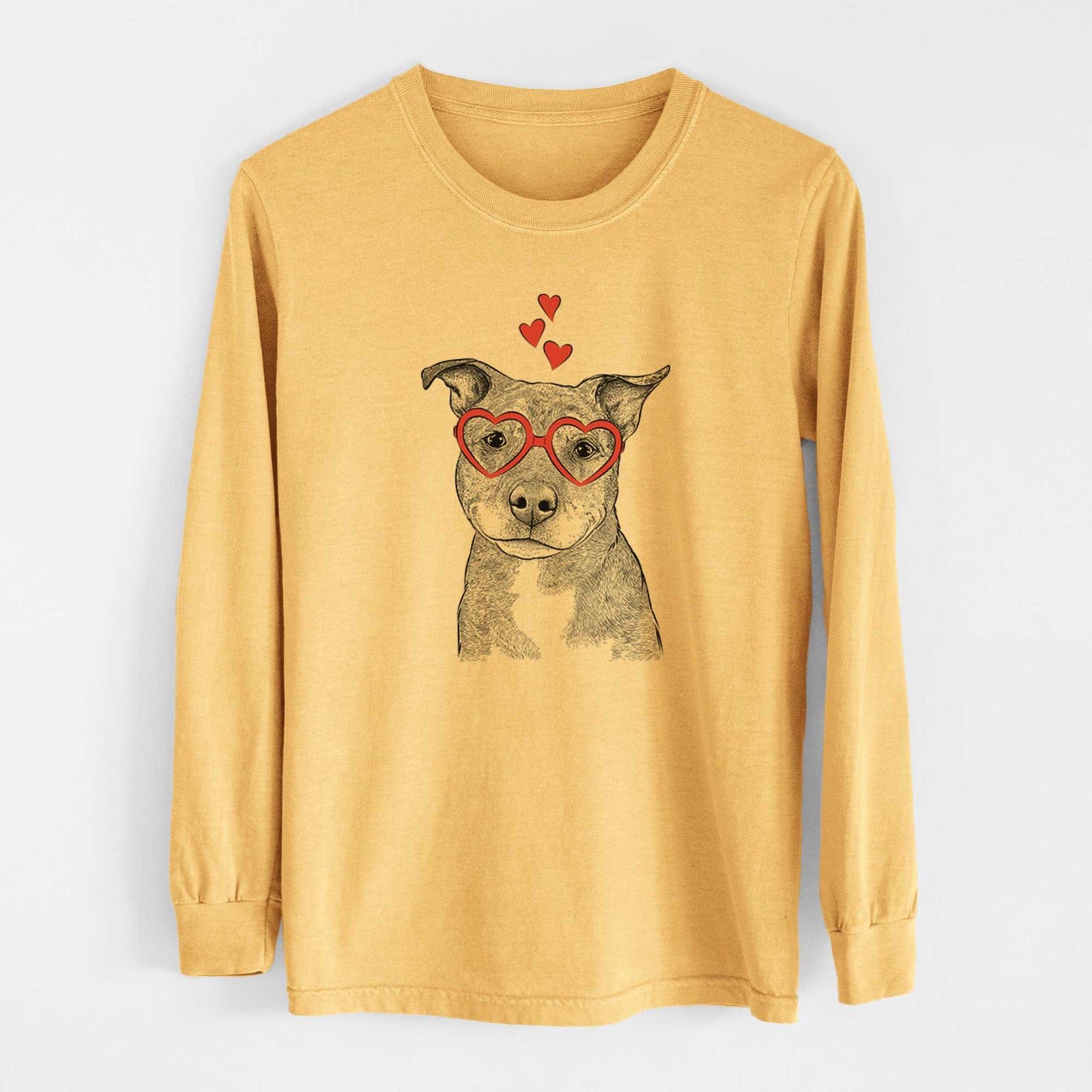 Valentine Cody the Catahoula Mix - Heavyweight 100% Cotton Long Sleeve