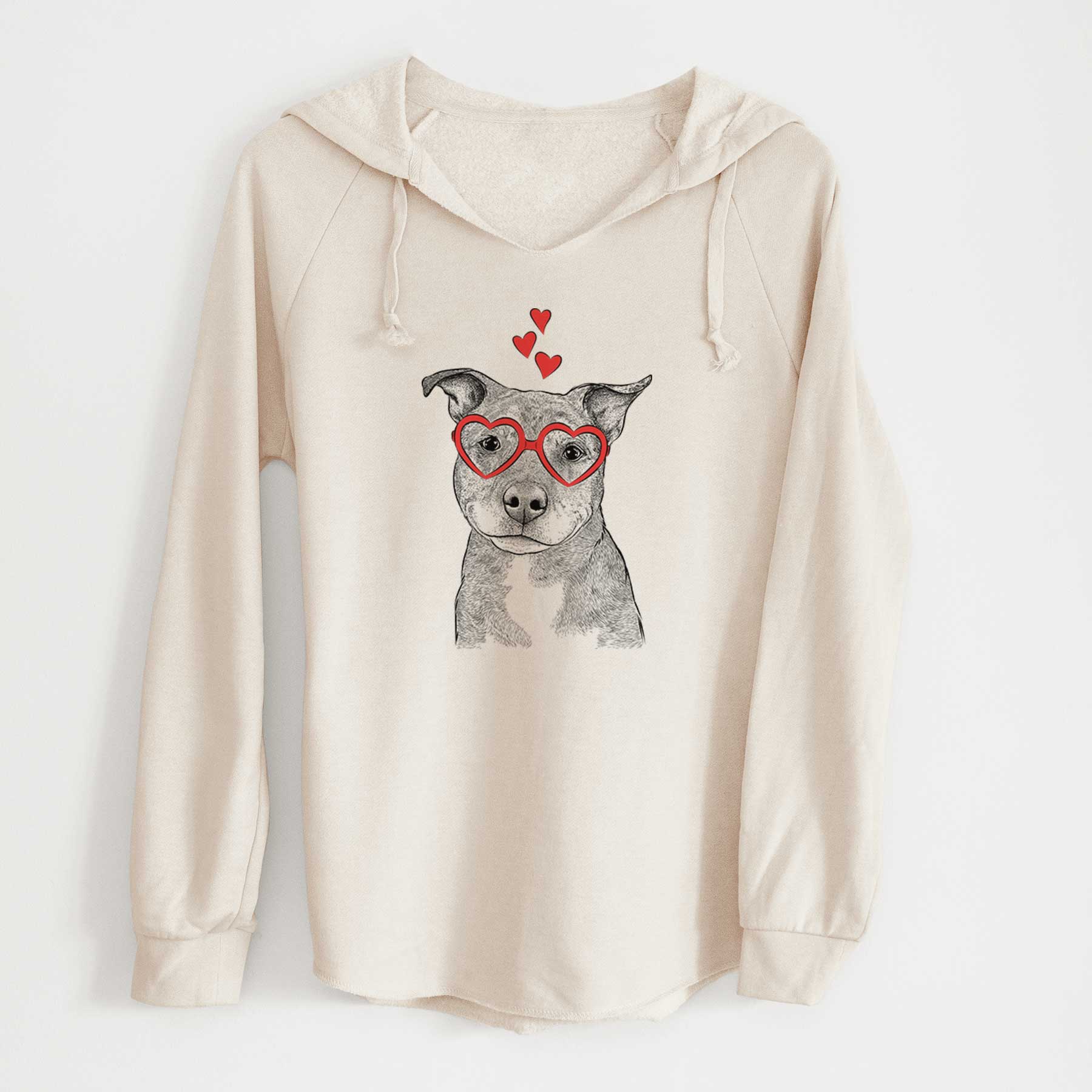 Valentine Cody the Catahoula Mix - Cali Wave Hooded Sweatshirt