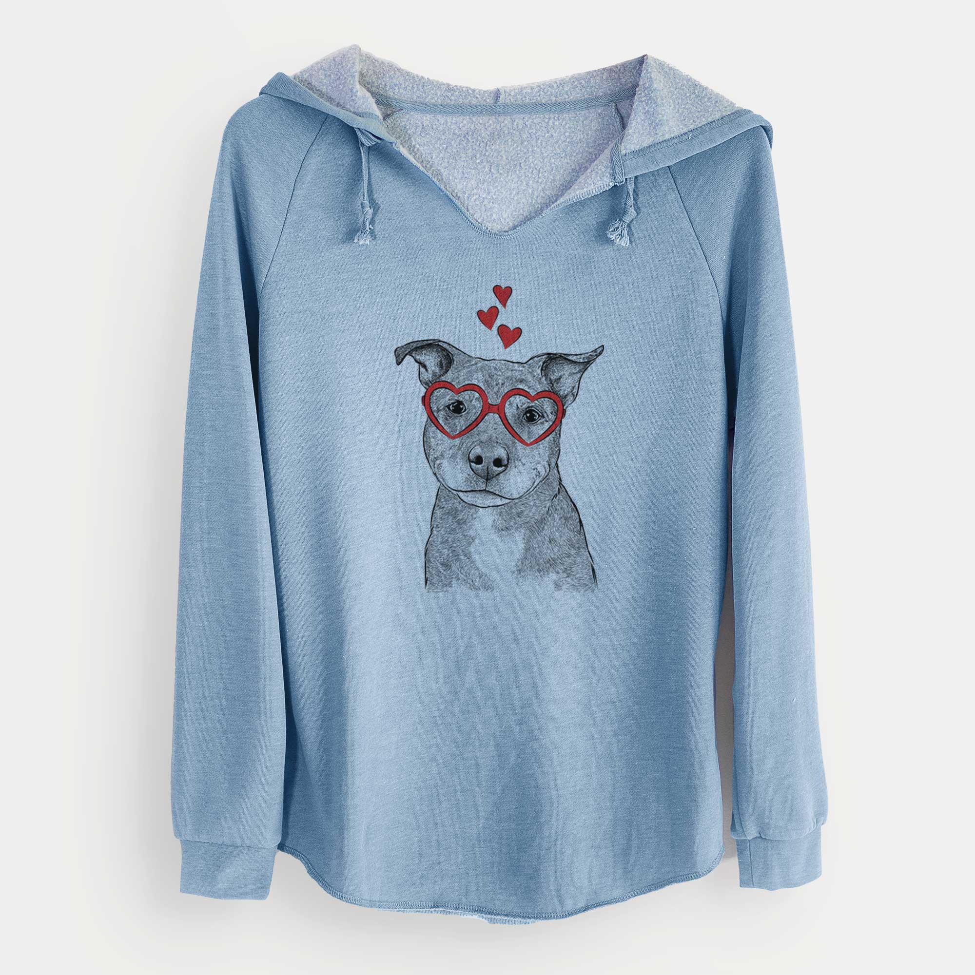 Valentine Cody the Catahoula Mix - Cali Wave Hooded Sweatshirt