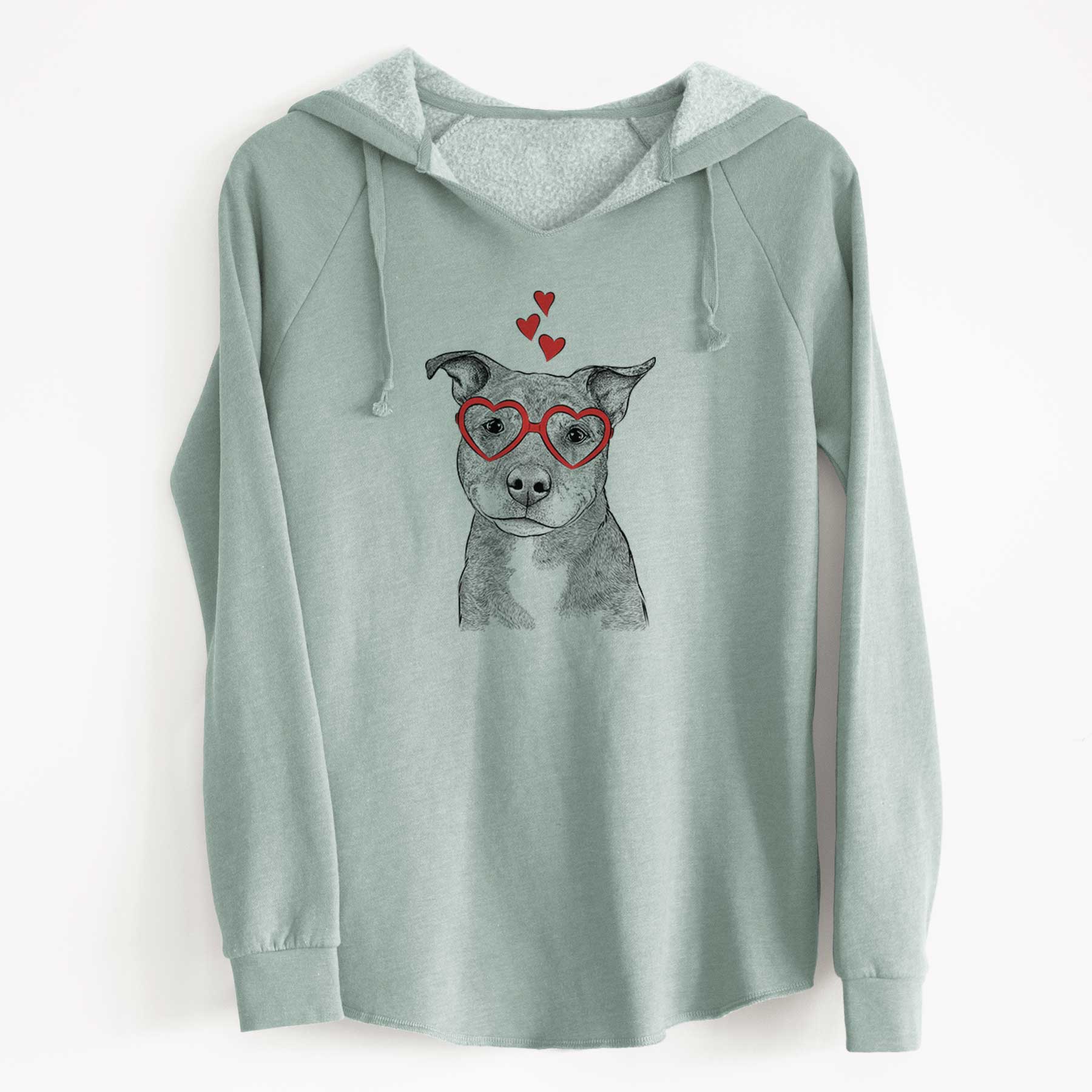 Valentine Cody the Catahoula Mix - Cali Wave Hooded Sweatshirt