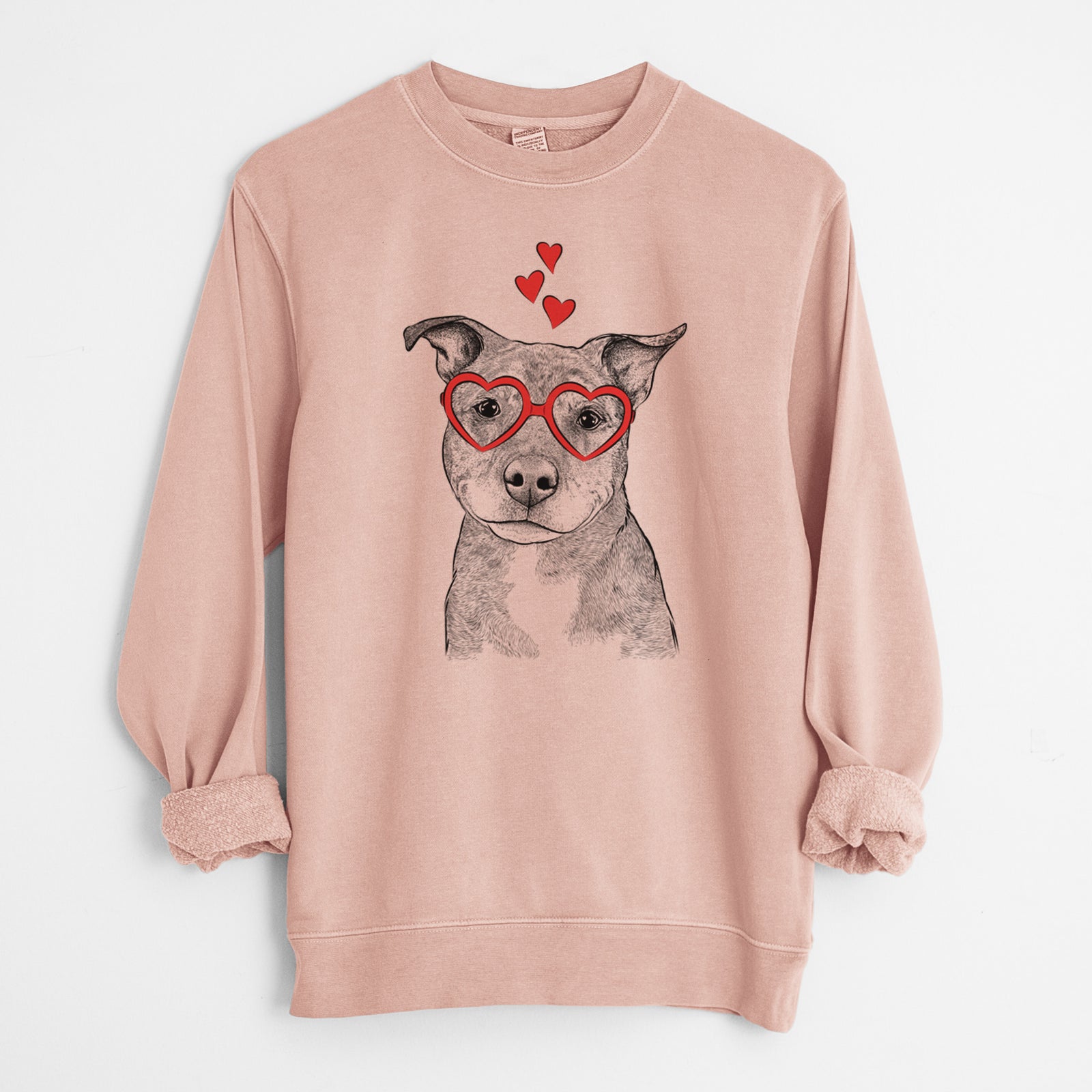 Valentine Cody the Catahoula Mix - Unisex Pigment Dyed Crew Sweatshirt