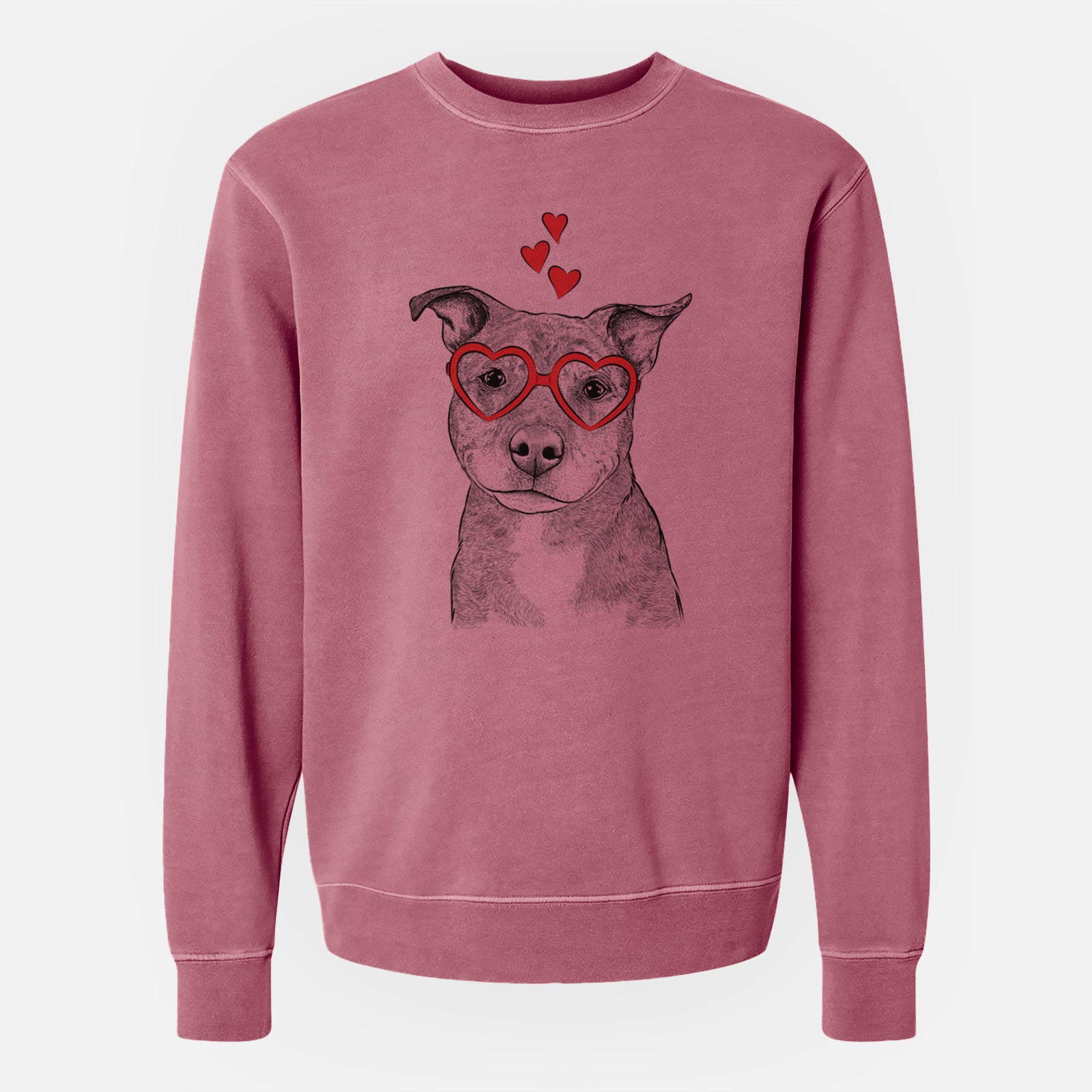 Valentine Cody the Catahoula Mix - Unisex Pigment Dyed Crew Sweatshirt