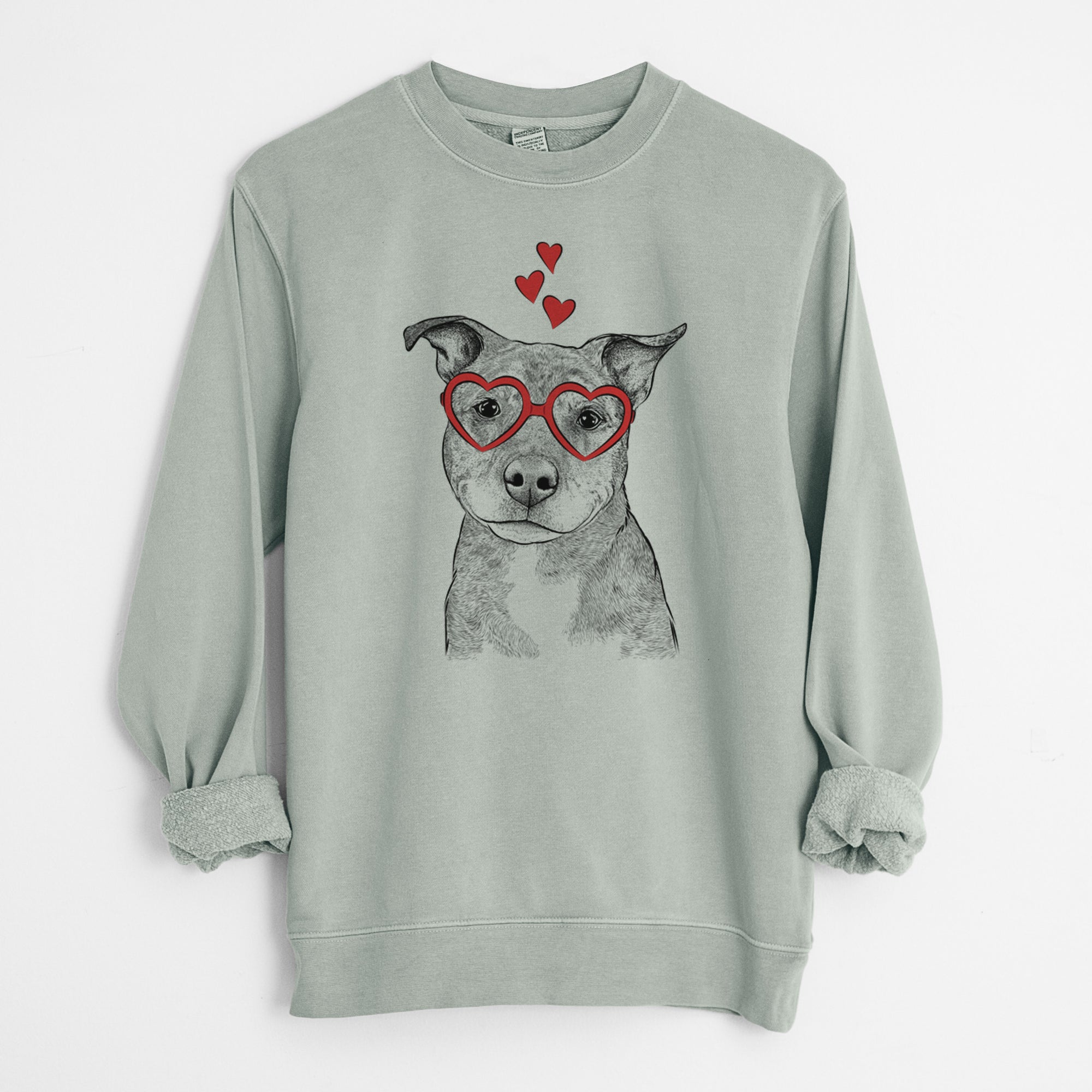 Valentine Cody the Catahoula Mix - Unisex Pigment Dyed Crew Sweatshirt