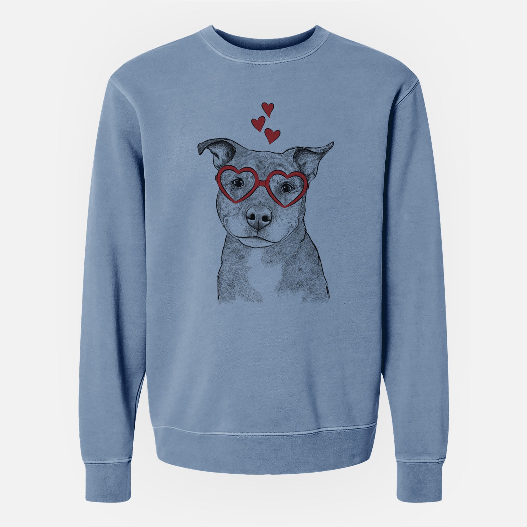 Valentine Cody the Catahoula Mix - Unisex Pigment Dyed Crew Sweatshirt