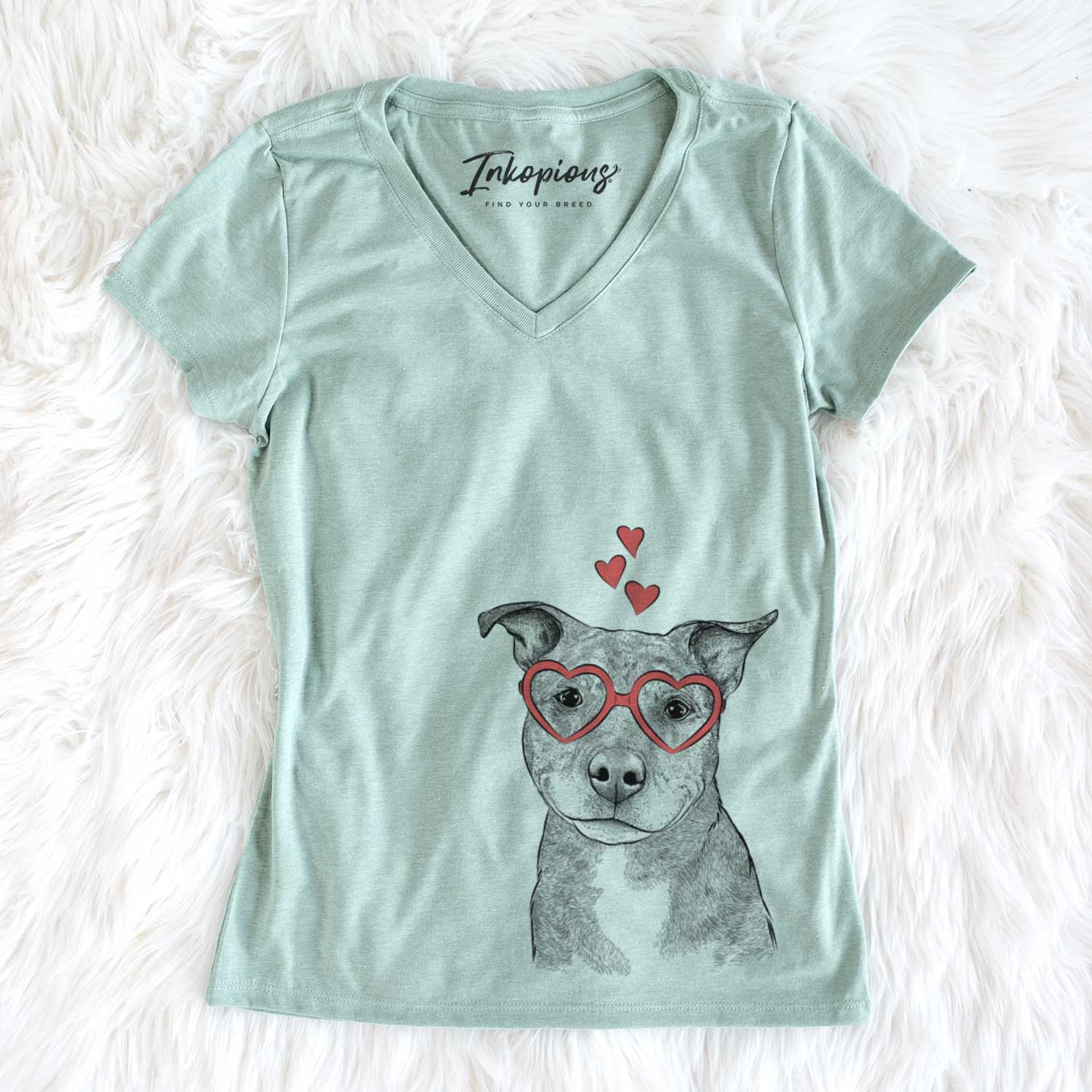 Valentine Cody the Catahoula Mix - Women's V-neck Shirt