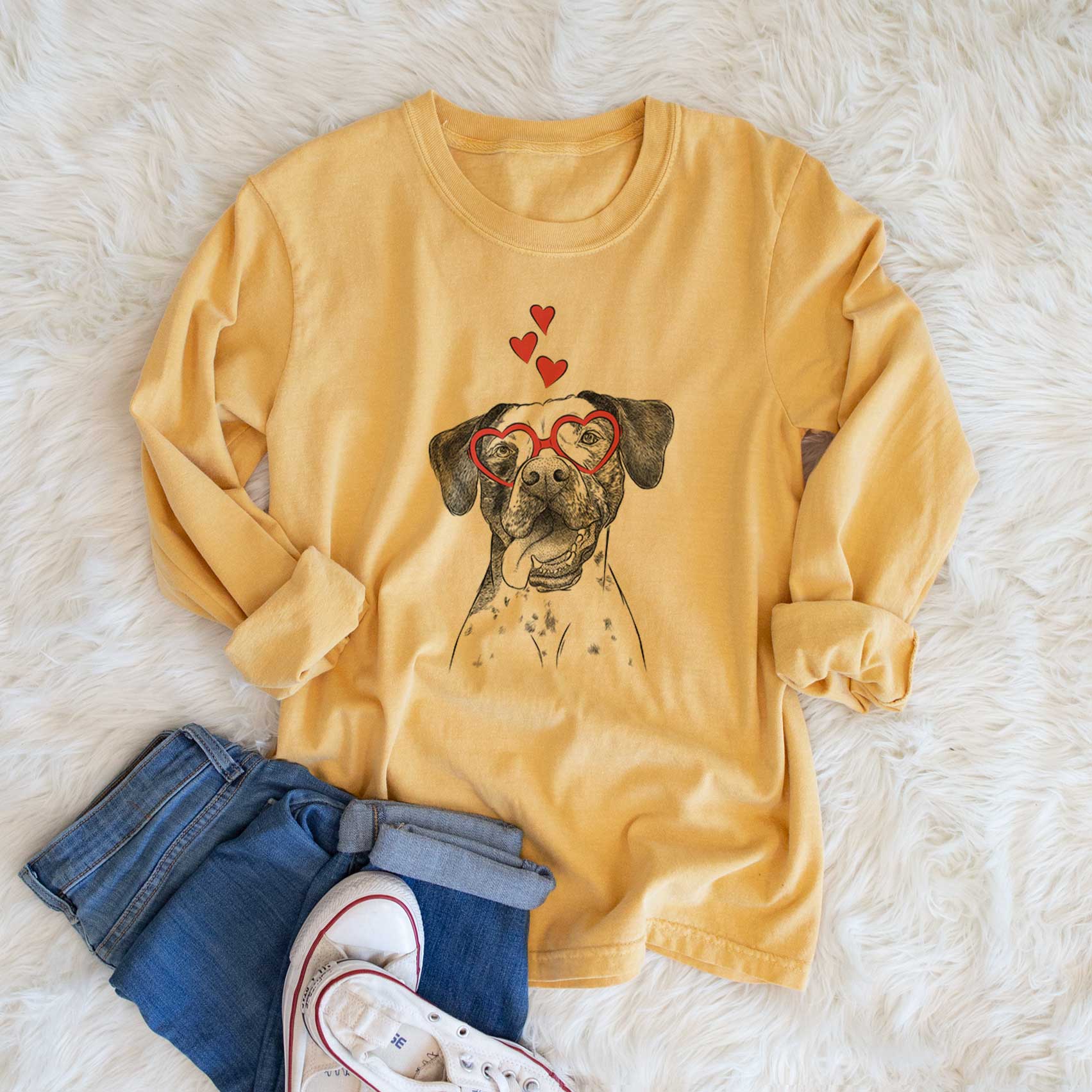 Valentine Cola the Catahoula - Heavyweight 100% Cotton Long Sleeve