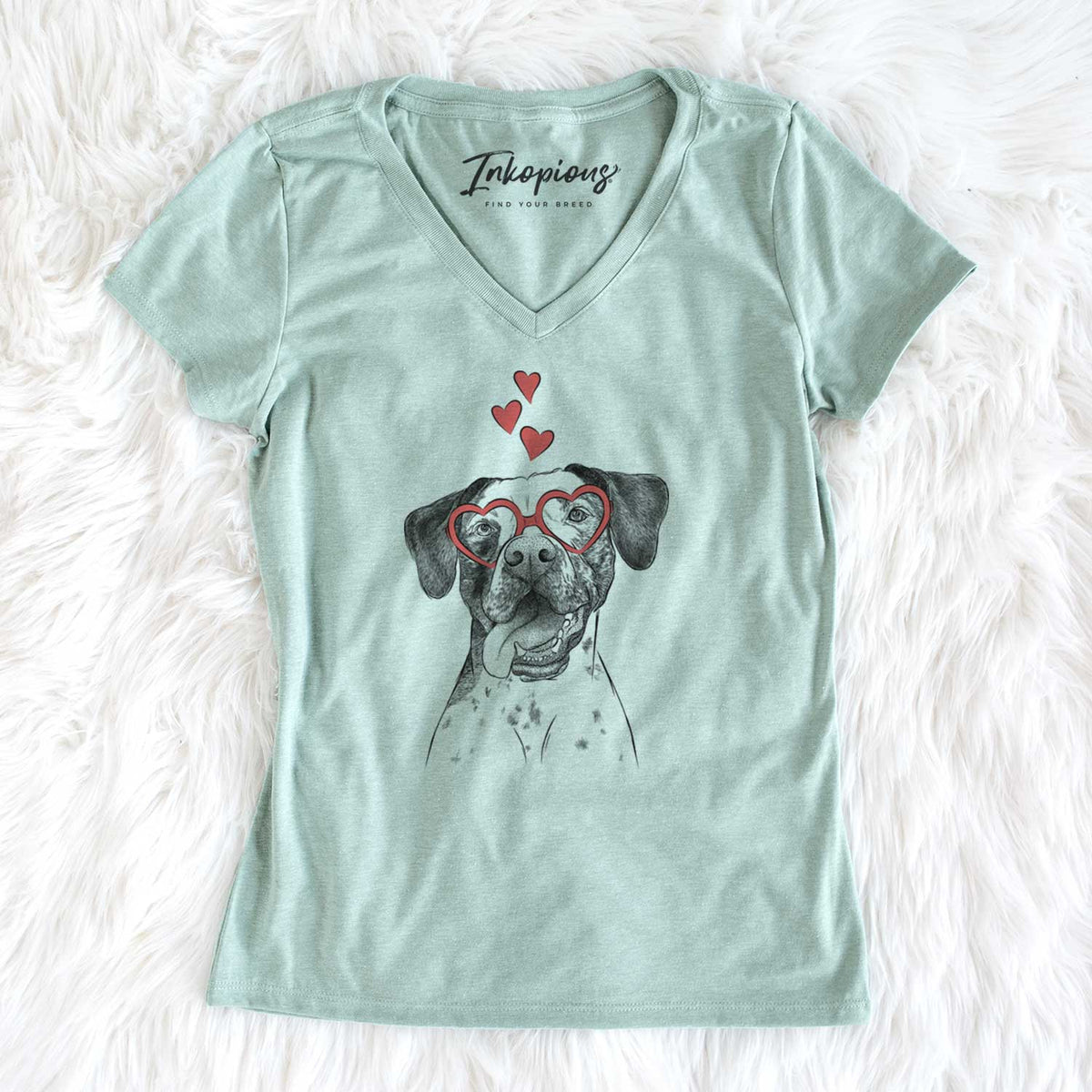 Valentine Cola the Catahoula - Women's V-neck Shirt