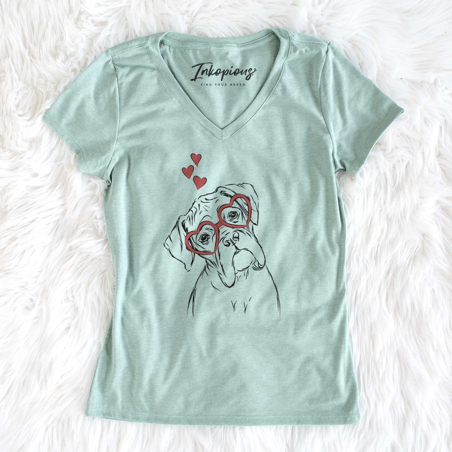 Valentine Cooper the Boxer - Women's V-neck Shirt