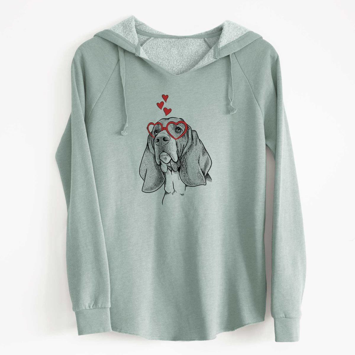 Valentine Cooper the Basset Hound - Cali Wave Hooded Sweatshirt