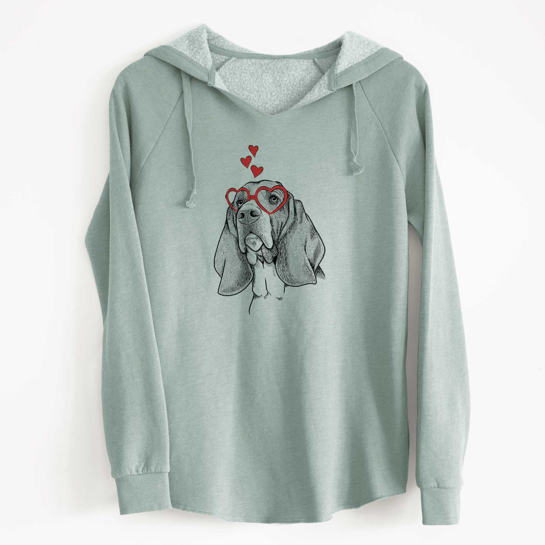 Valentine Cooper the Basset Hound - Cali Wave Hooded Sweatshirt