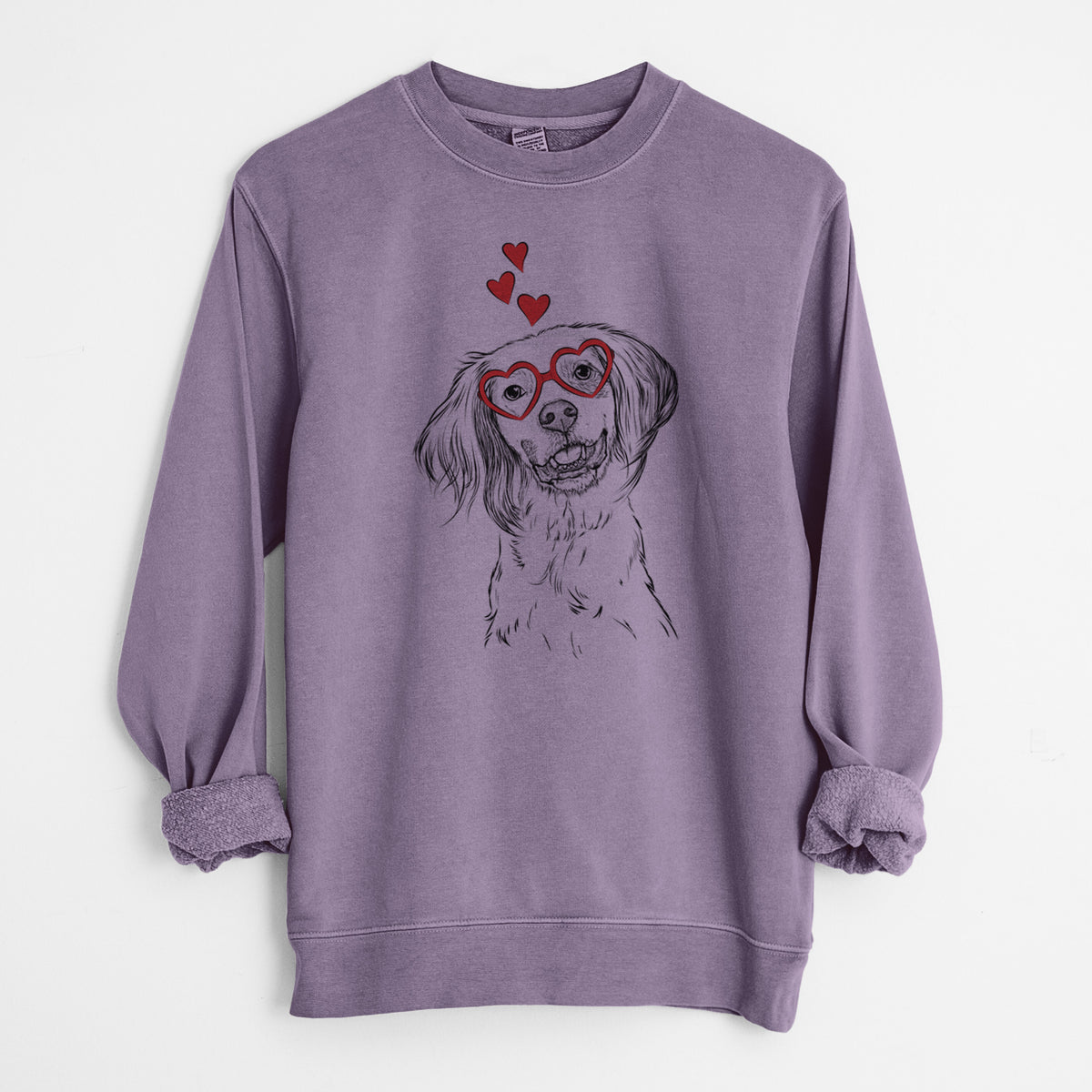 Valentine Cooper the English Setter - Unisex Pigment Dyed Crew Sweatshirt