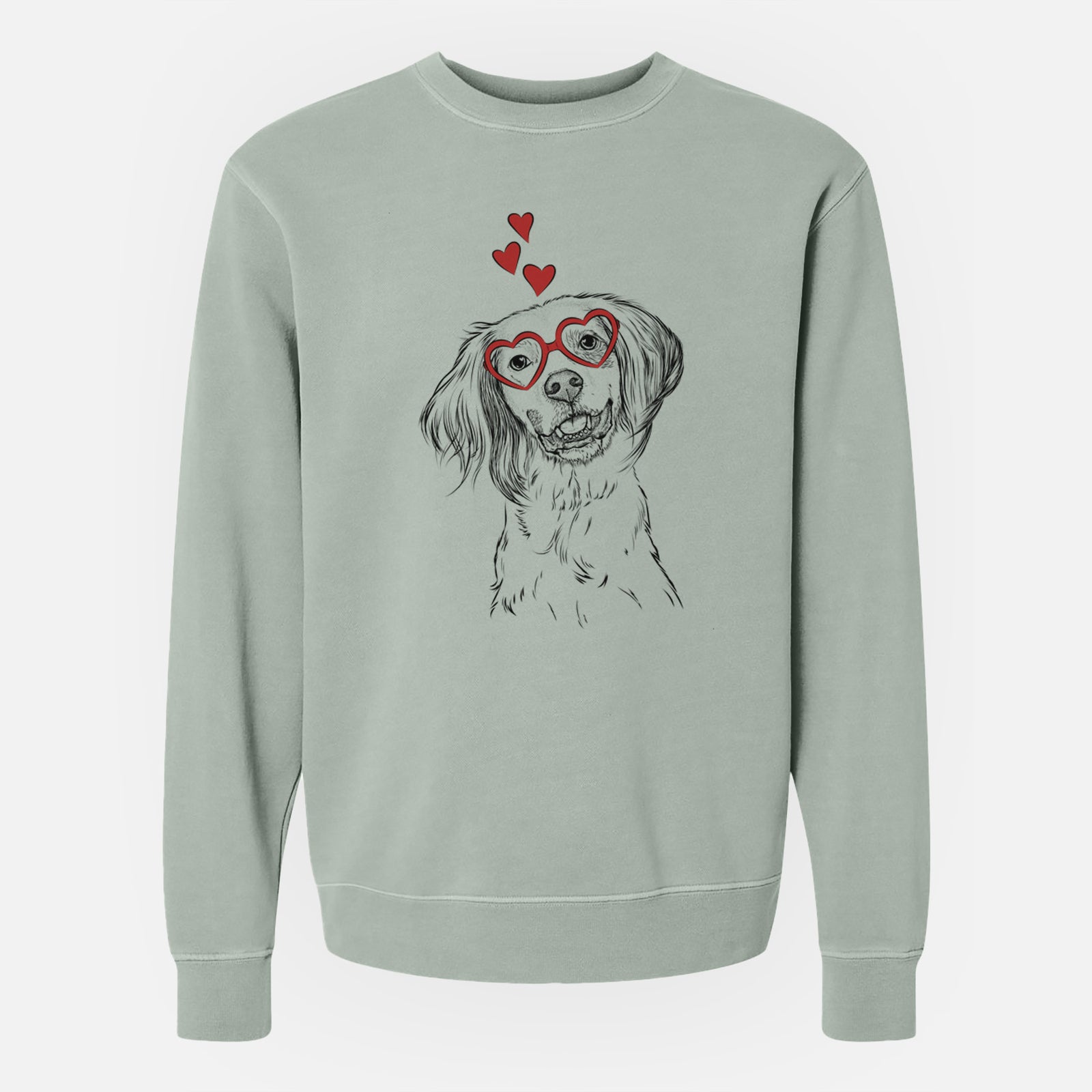 Valentine Cooper the English Setter - Unisex Pigment Dyed Crew Sweatshirt