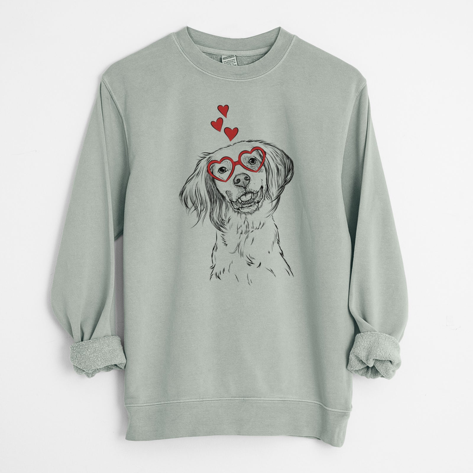Valentine Cooper the English Setter - Unisex Pigment Dyed Crew Sweatshirt