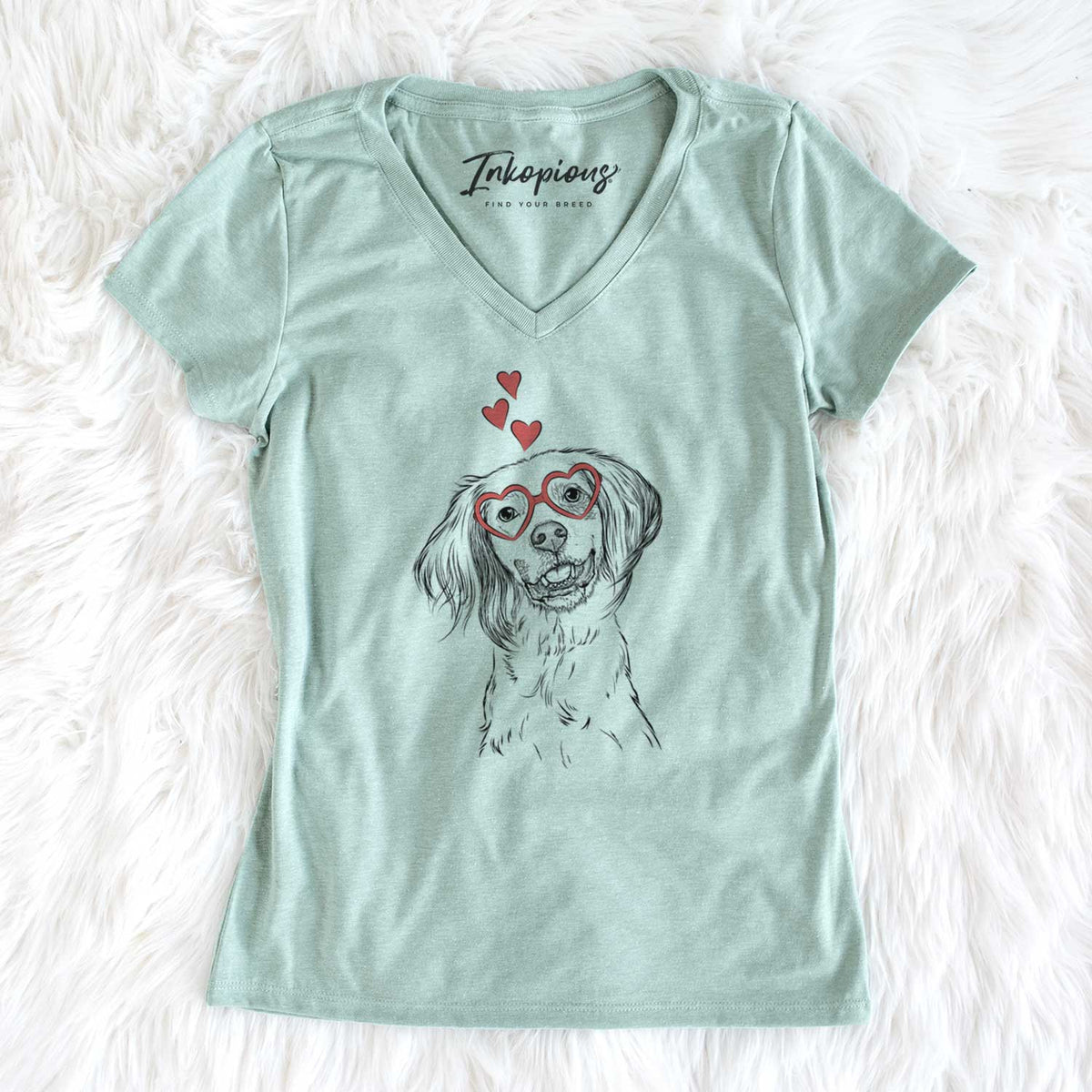 Valentine Cooper the English Setter - Women's V-neck Shirt