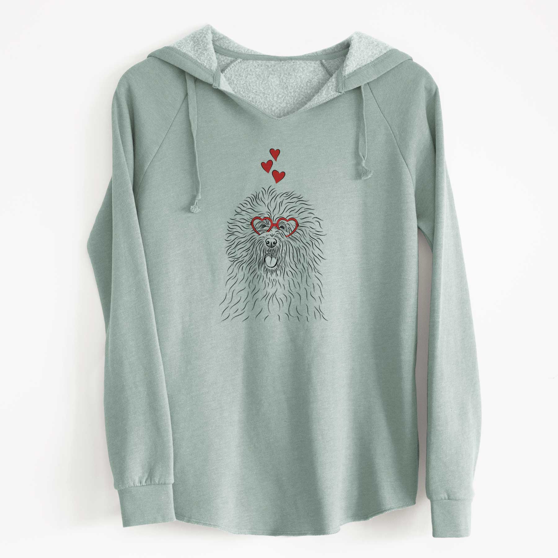 Valentine Cozie the Old English Sheepdog - Cali Wave Hooded Sweatshirt