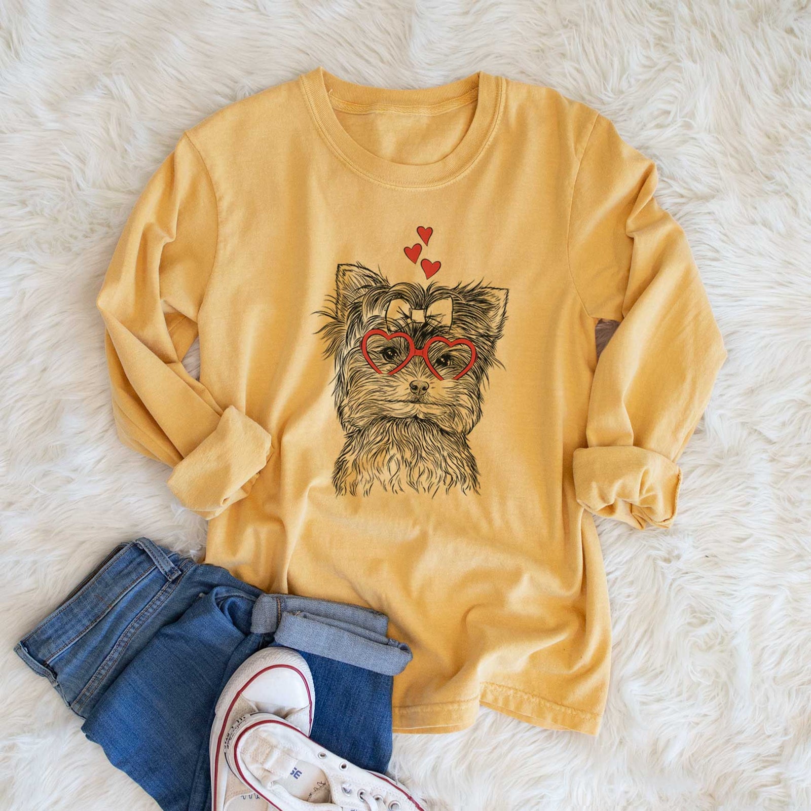 Valentine Cricket the Biewer Terrier - Heavyweight 100% Cotton Long Sleeve