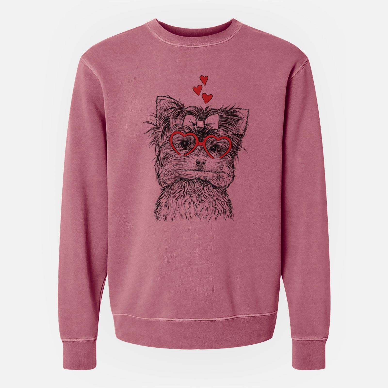 Valentine Cricket the Biewer Terrier - Unisex Pigment Dyed Crew Sweatshirt