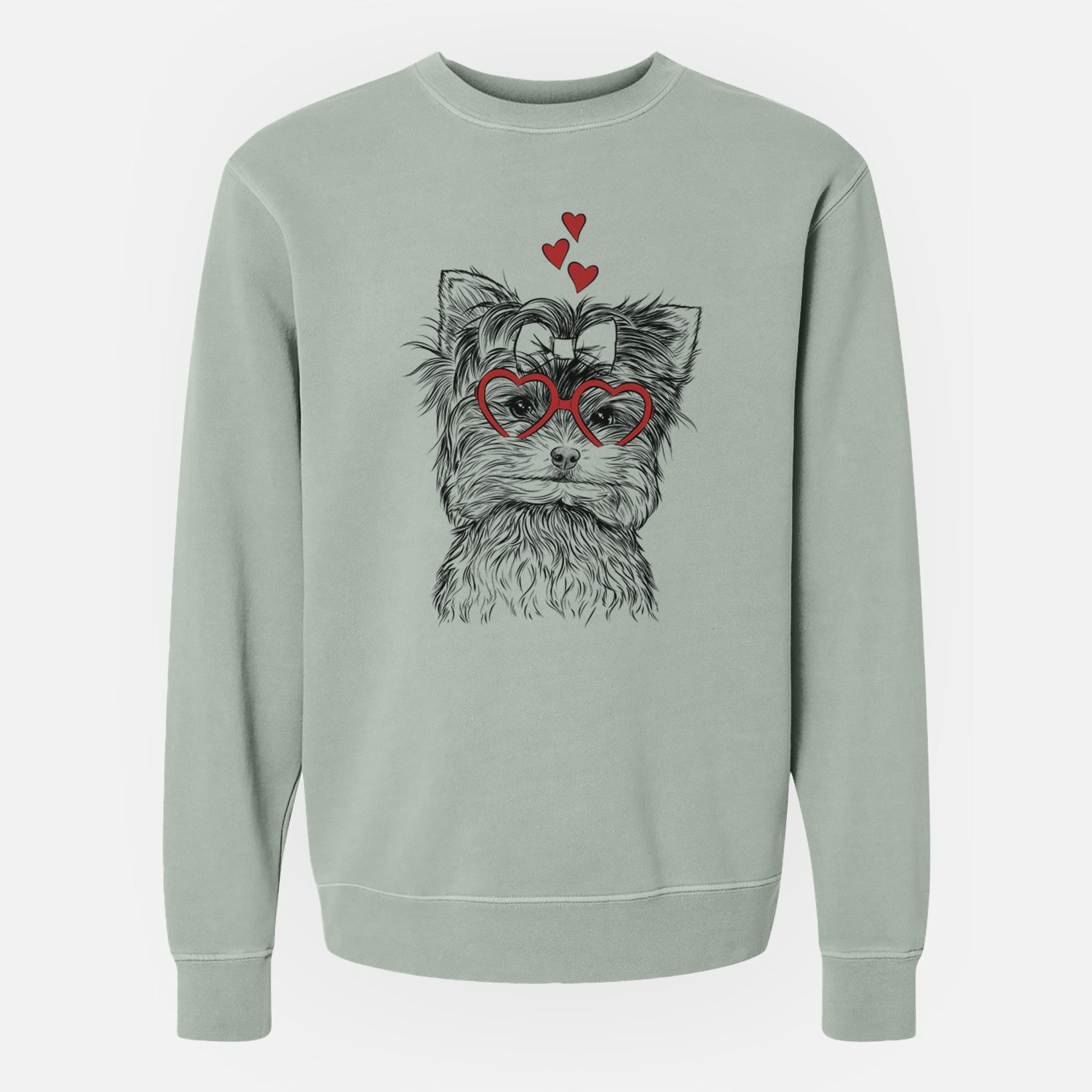 Valentine Cricket the Biewer Terrier - Unisex Pigment Dyed Crew Sweatshirt