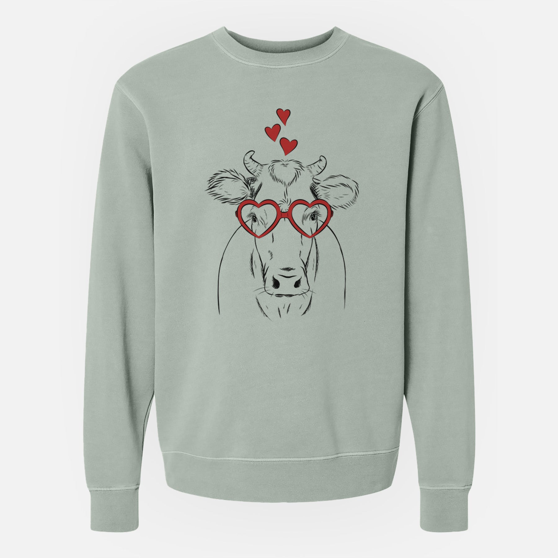 Valentine Cruz the Cow - Unisex Pigment Dyed Crew Sweatshirt