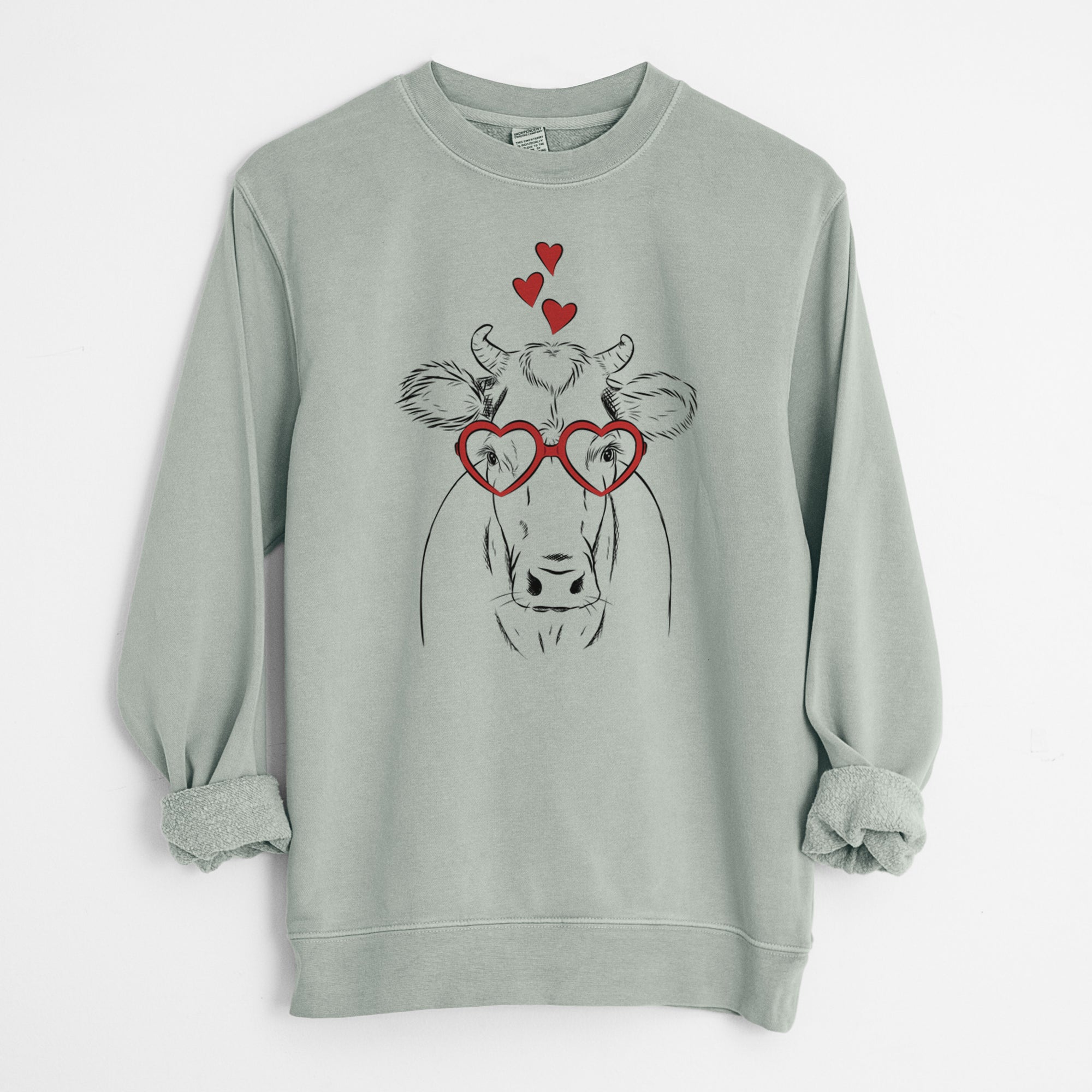 Valentine Cruz the Cow - Unisex Pigment Dyed Crew Sweatshirt