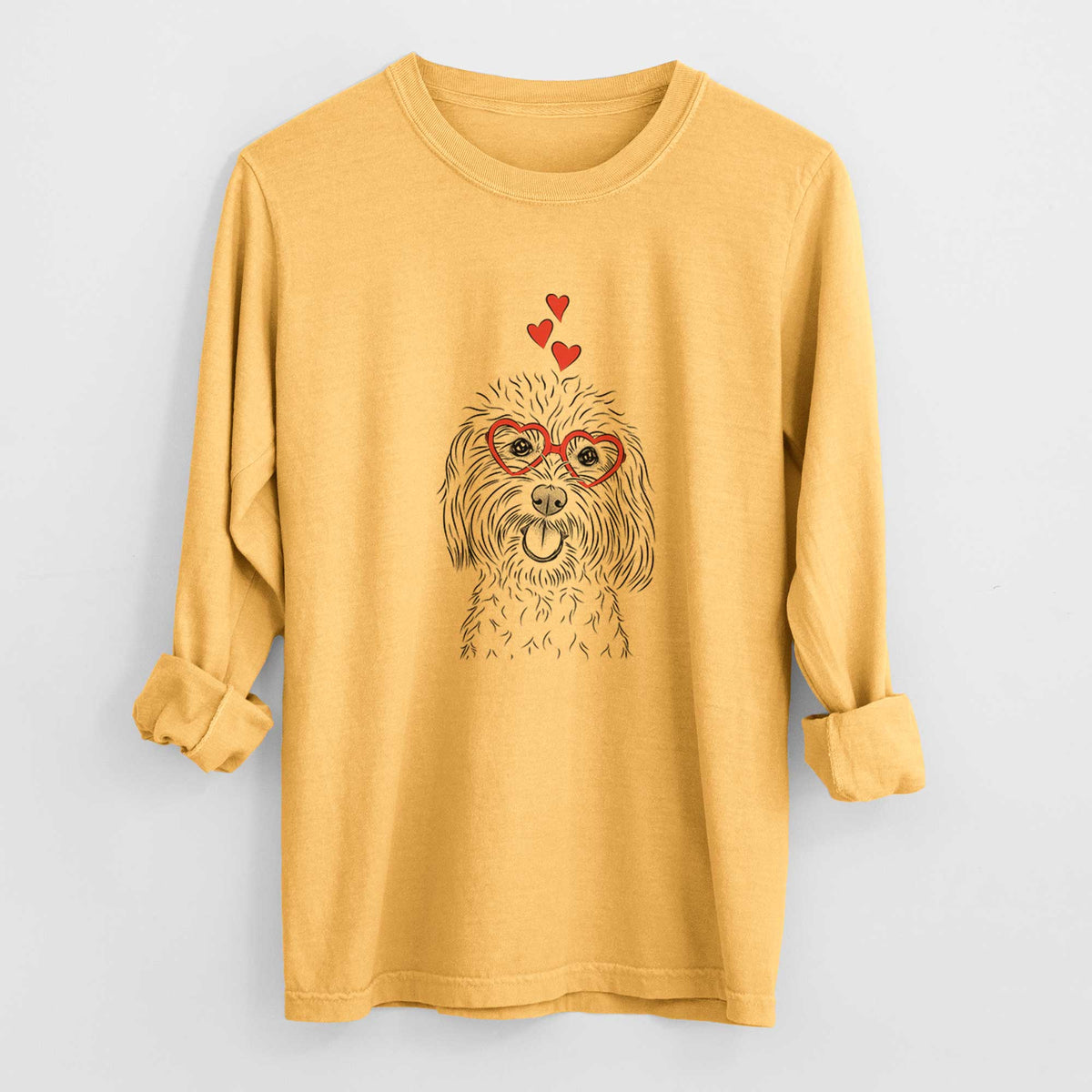 Valentine Cuddles the Coton de Tulear - Heavyweight 100% Cotton Long Sleeve