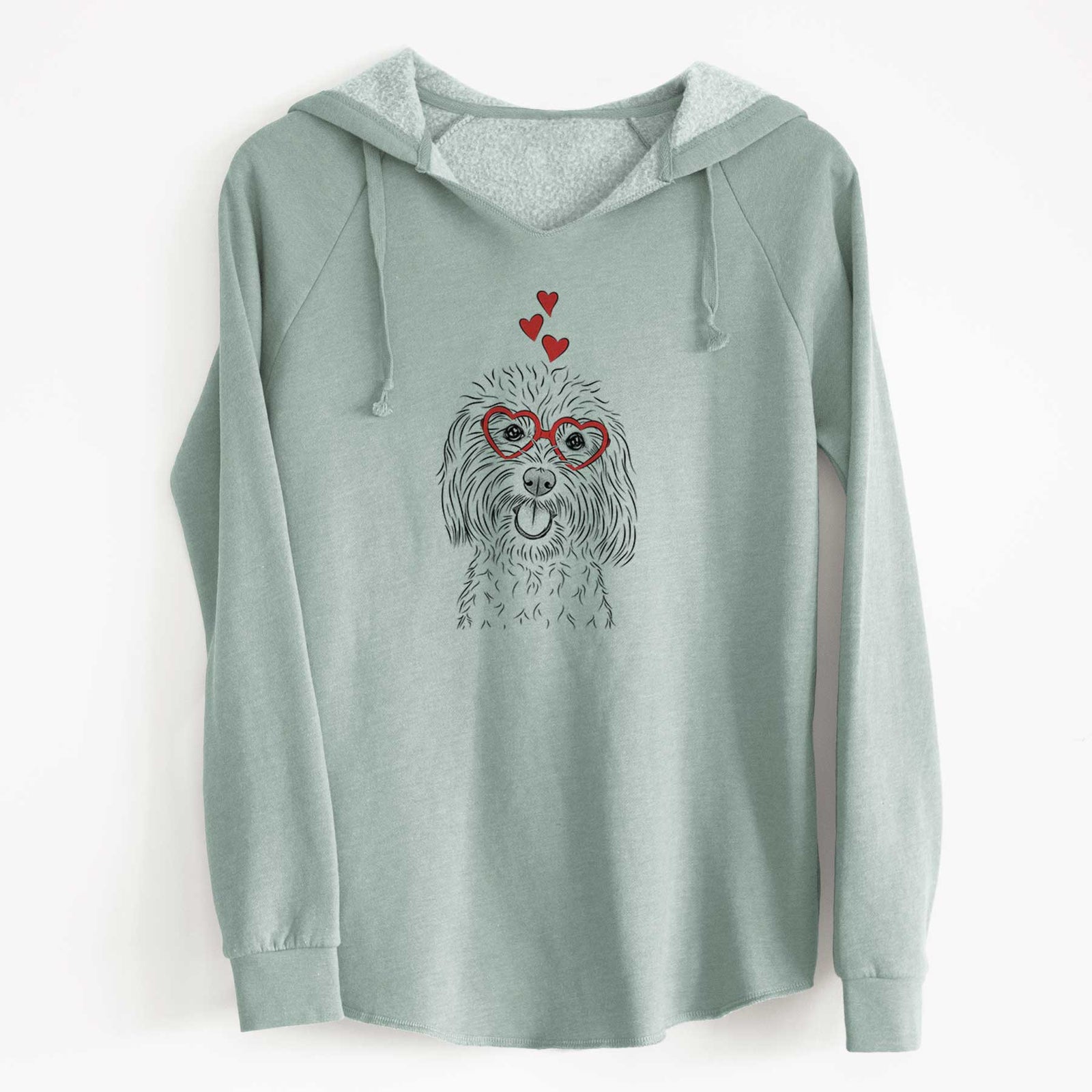 Valentine Cuddles the Coton de Tulear - Cali Wave Hooded Sweatshirt