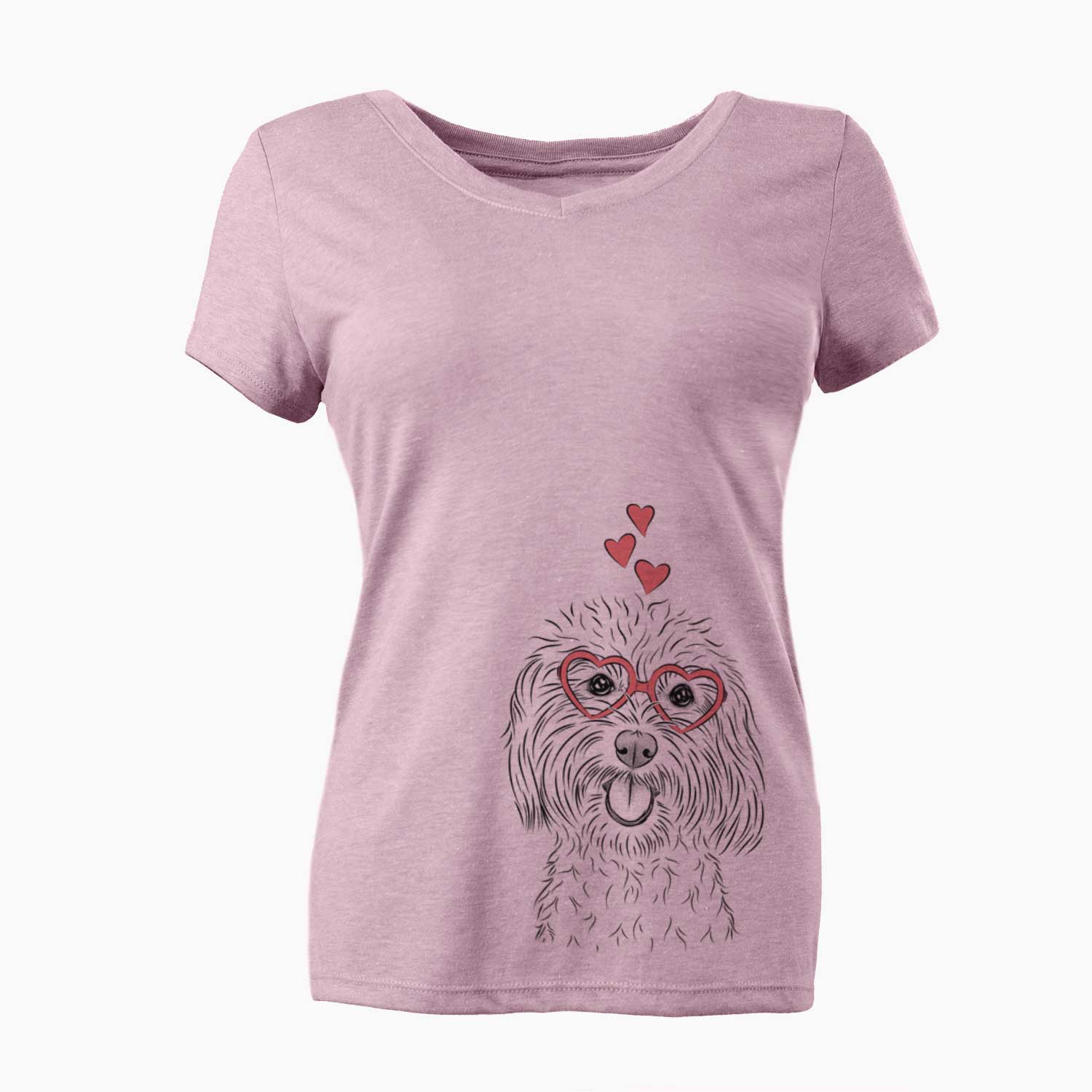 Valentine Cuddles the Coton de Tulear - Women's V-neck Shirt