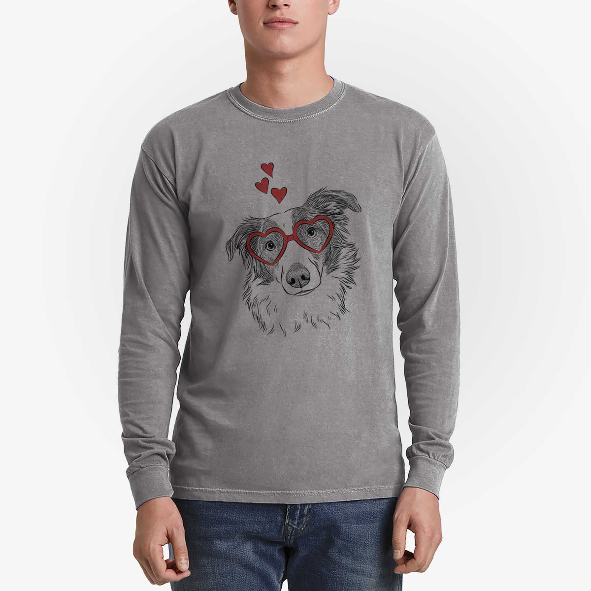Valentine Cyclone the Australian Shepherd - Heavyweight 100% Cotton Long Sleeve