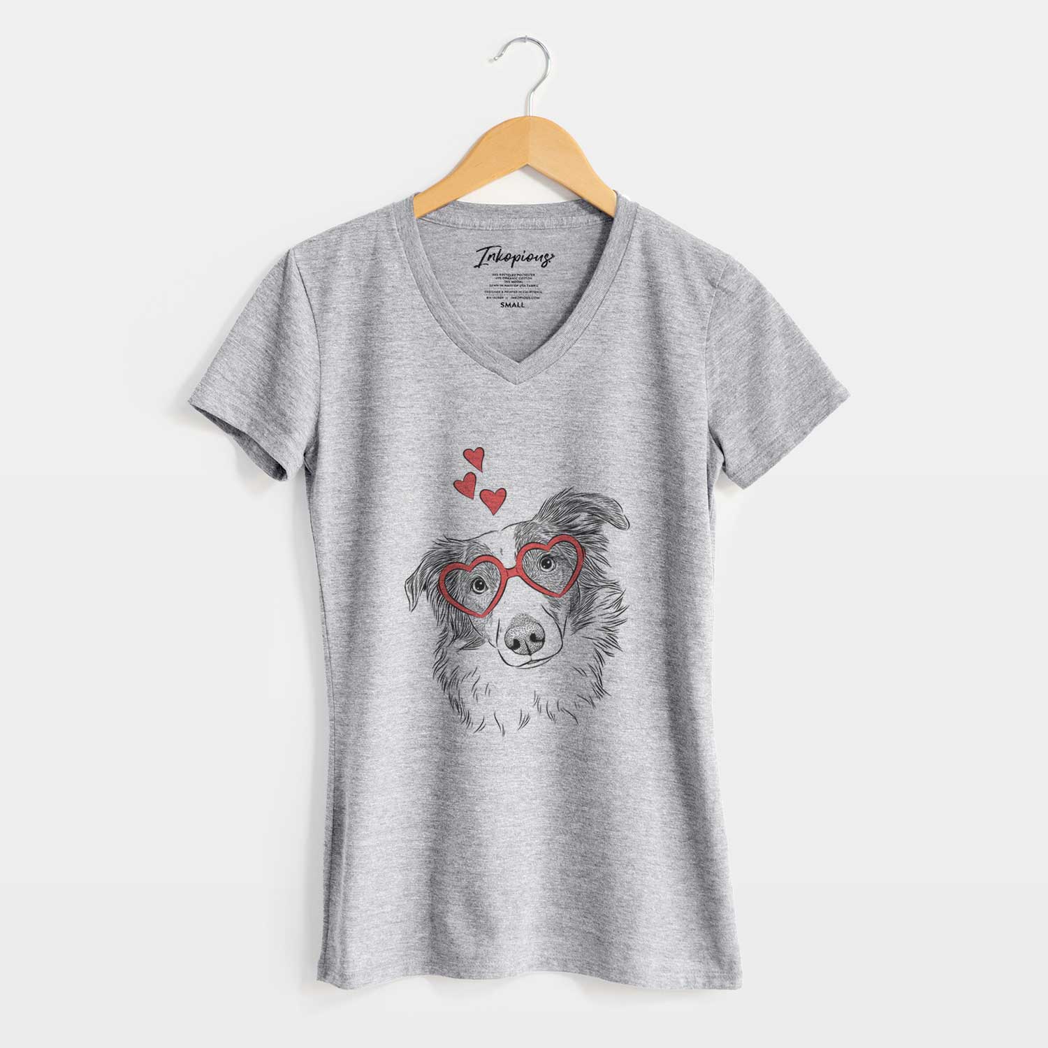 Valentine Cyclone the Australian Shepherd - Women's V-neck Shirt