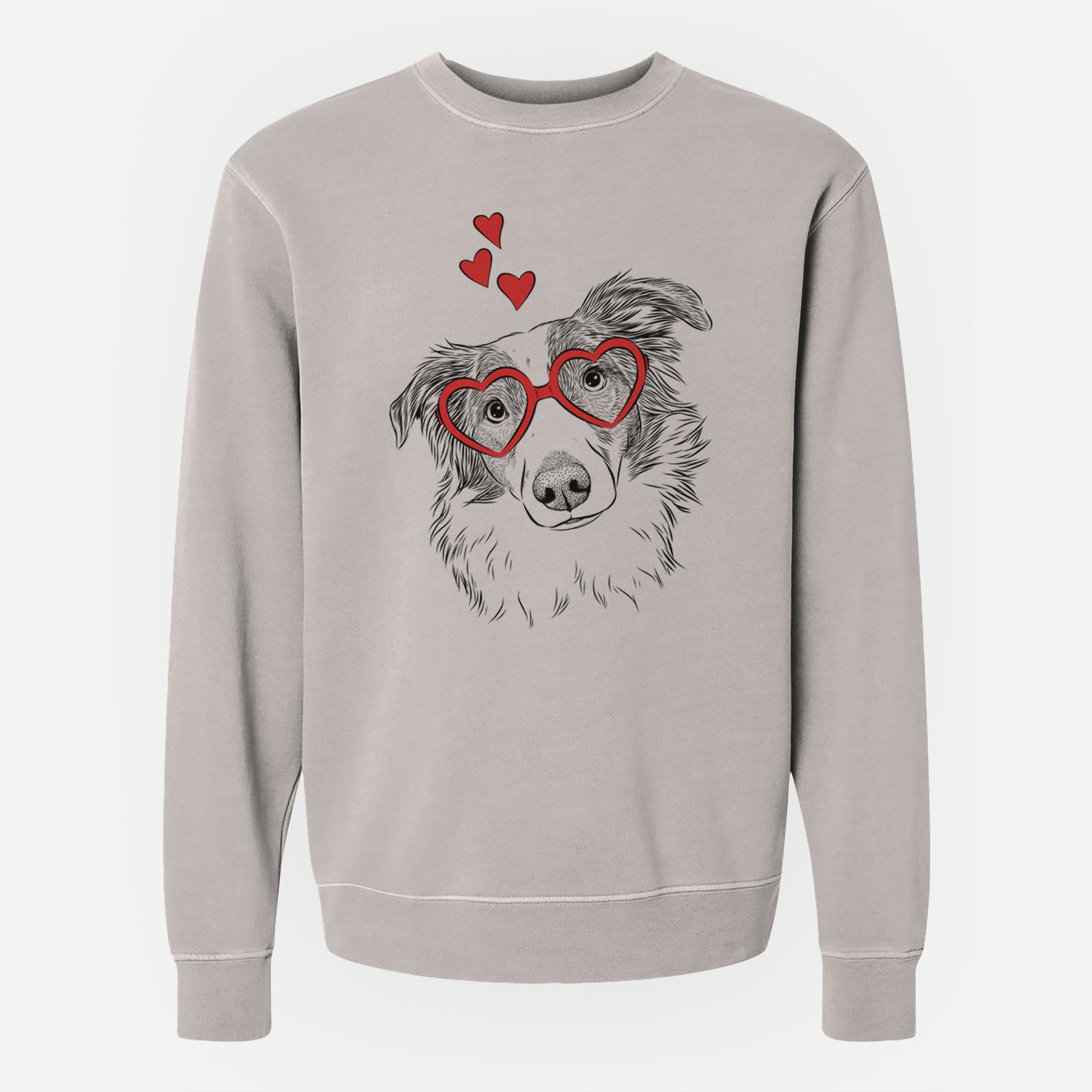 Valentine Cyclone the Australian Shepherd - Unisex Pigment Dyed Crew Sweatshirt