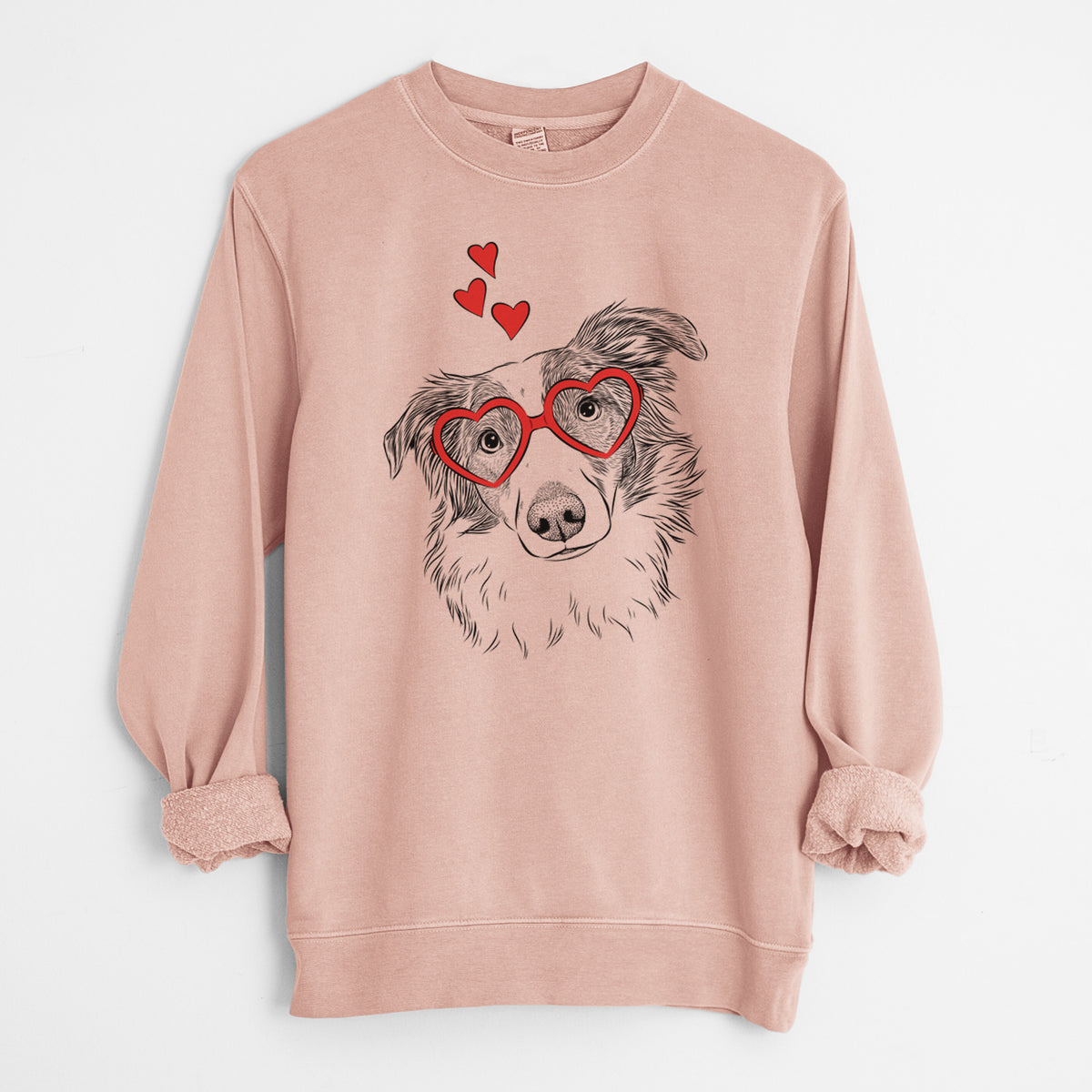 Valentine Cyclone the Australian Shepherd - Unisex Pigment Dyed Crew Sweatshirt