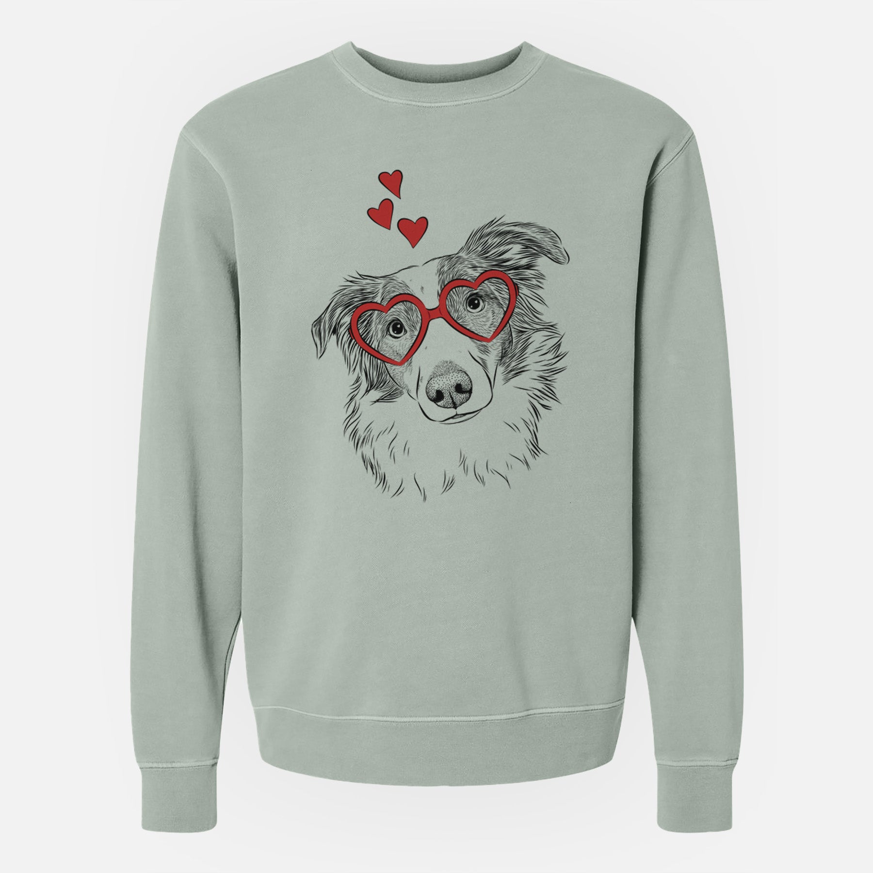 Valentine Cyclone the Australian Shepherd - Unisex Pigment Dyed Crew Sweatshirt