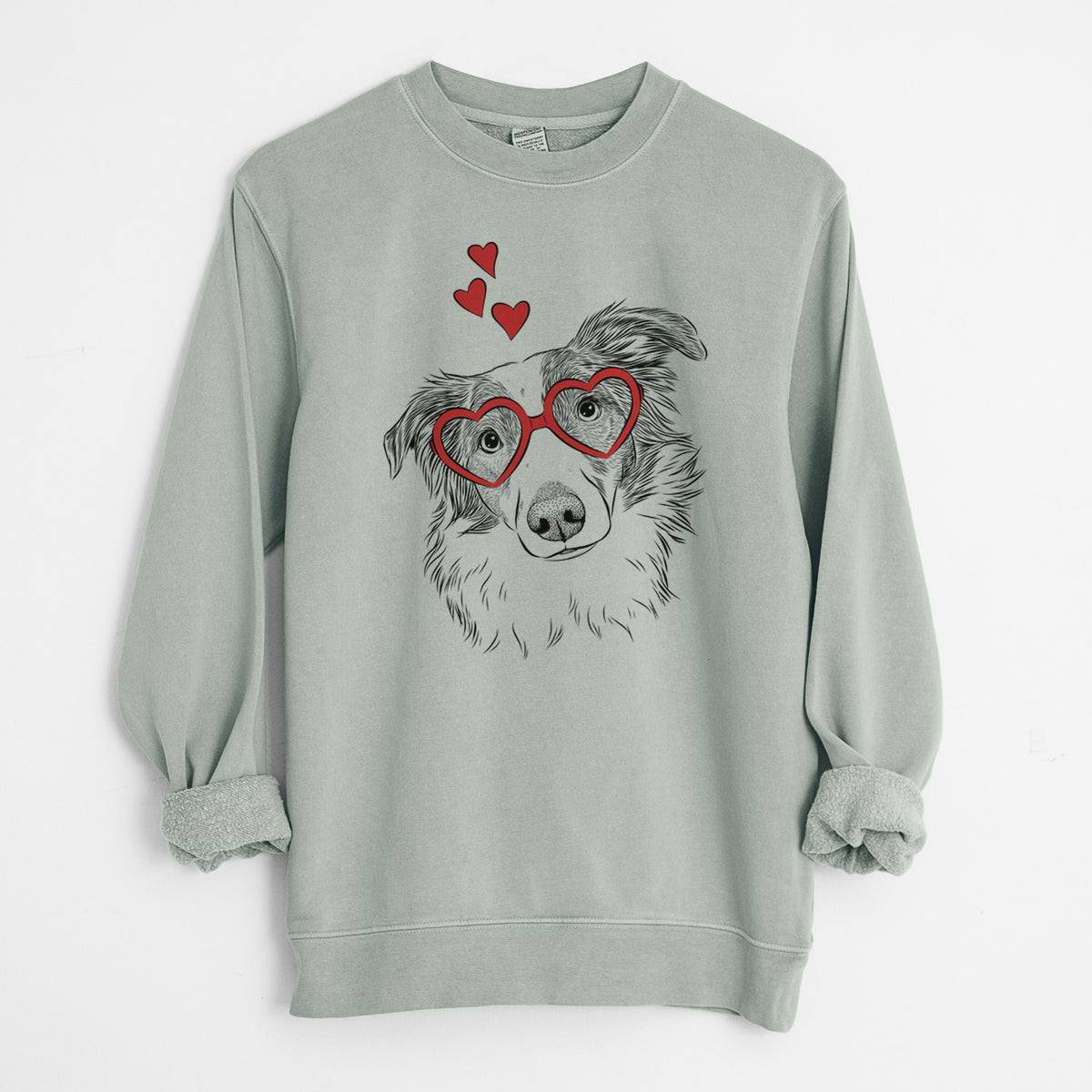Valentine Cyclone the Australian Shepherd - Unisex Pigment Dyed Crew Sweatshirt