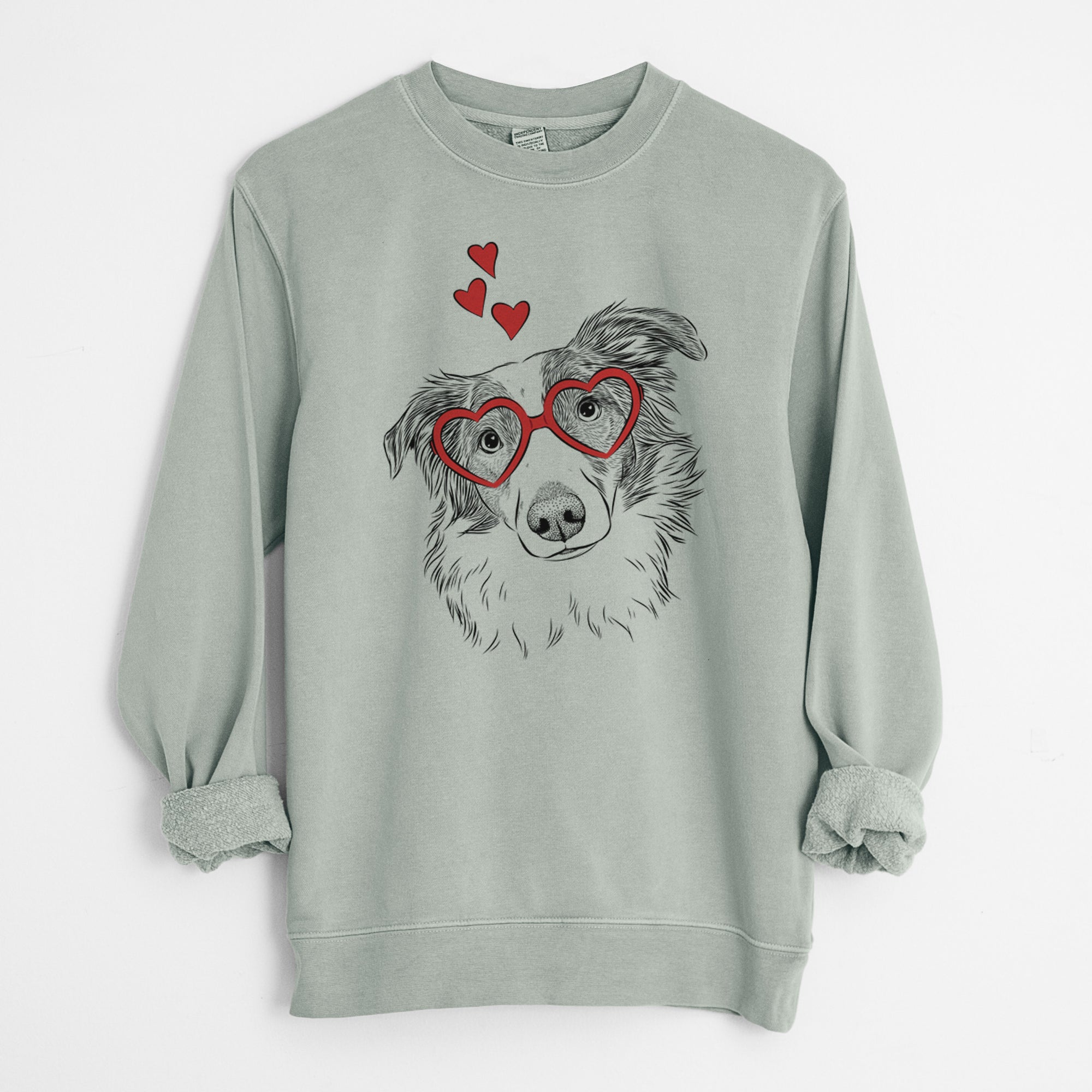 Valentine Cyclone the Australian Shepherd - Unisex Pigment Dyed Crew Sweatshirt