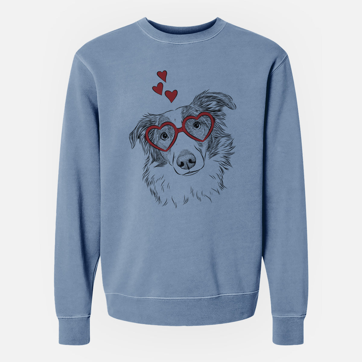 Valentine Cyclone the Australian Shepherd - Unisex Pigment Dyed Crew Sweatshirt