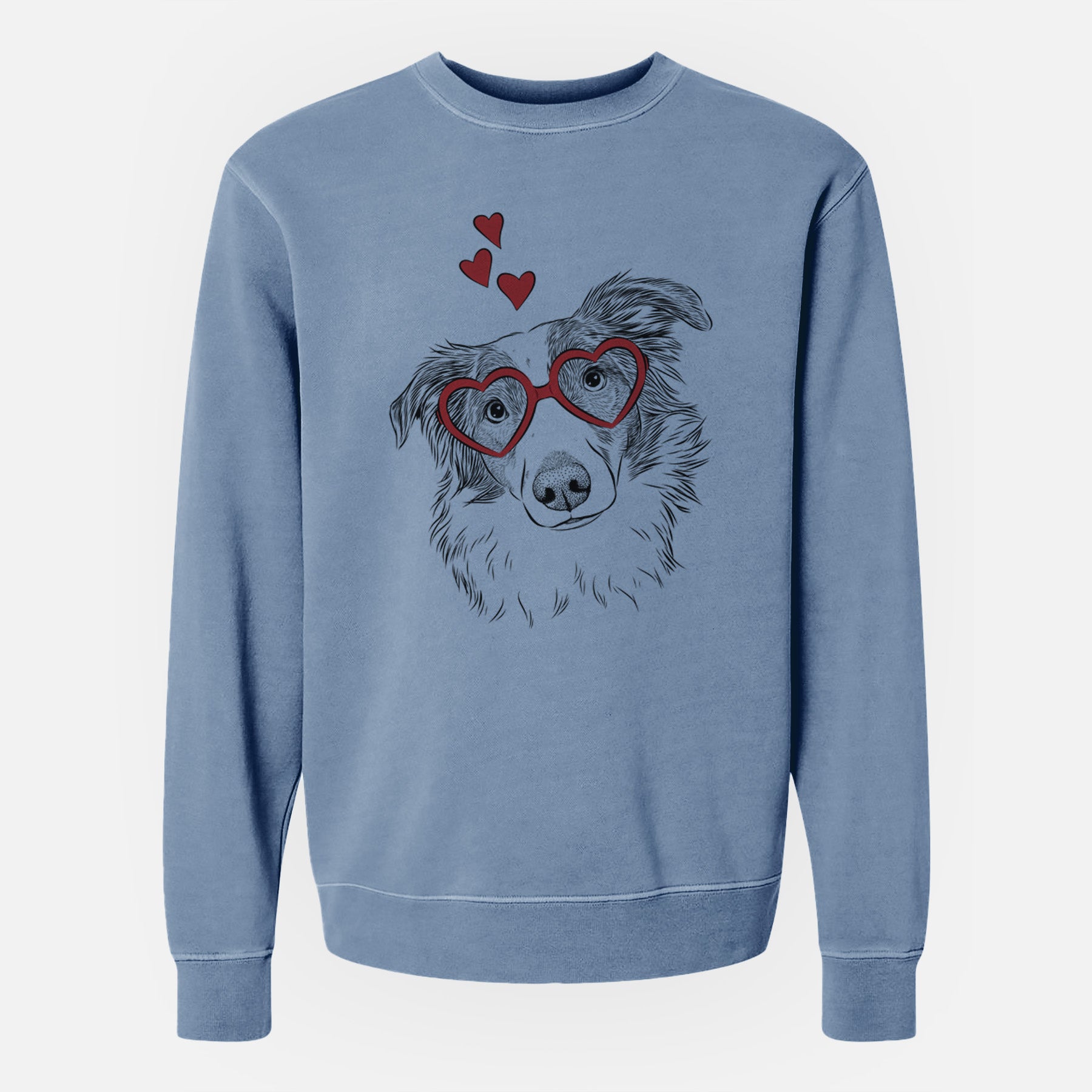 Valentine Cyclone the Australian Shepherd - Unisex Pigment Dyed Crew Sweatshirt