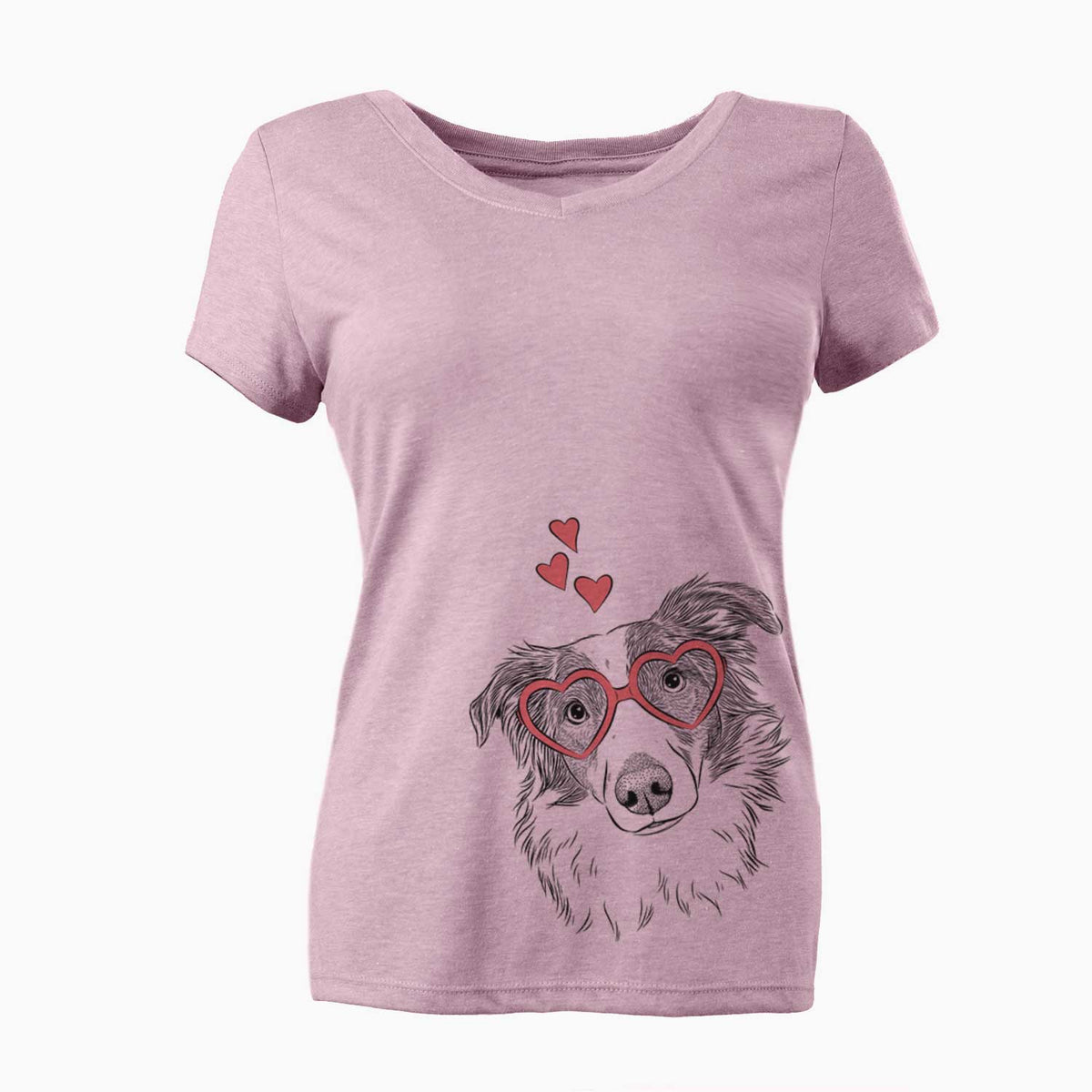 Valentine Cyclone the Australian Shepherd - Women's V-neck Shirt