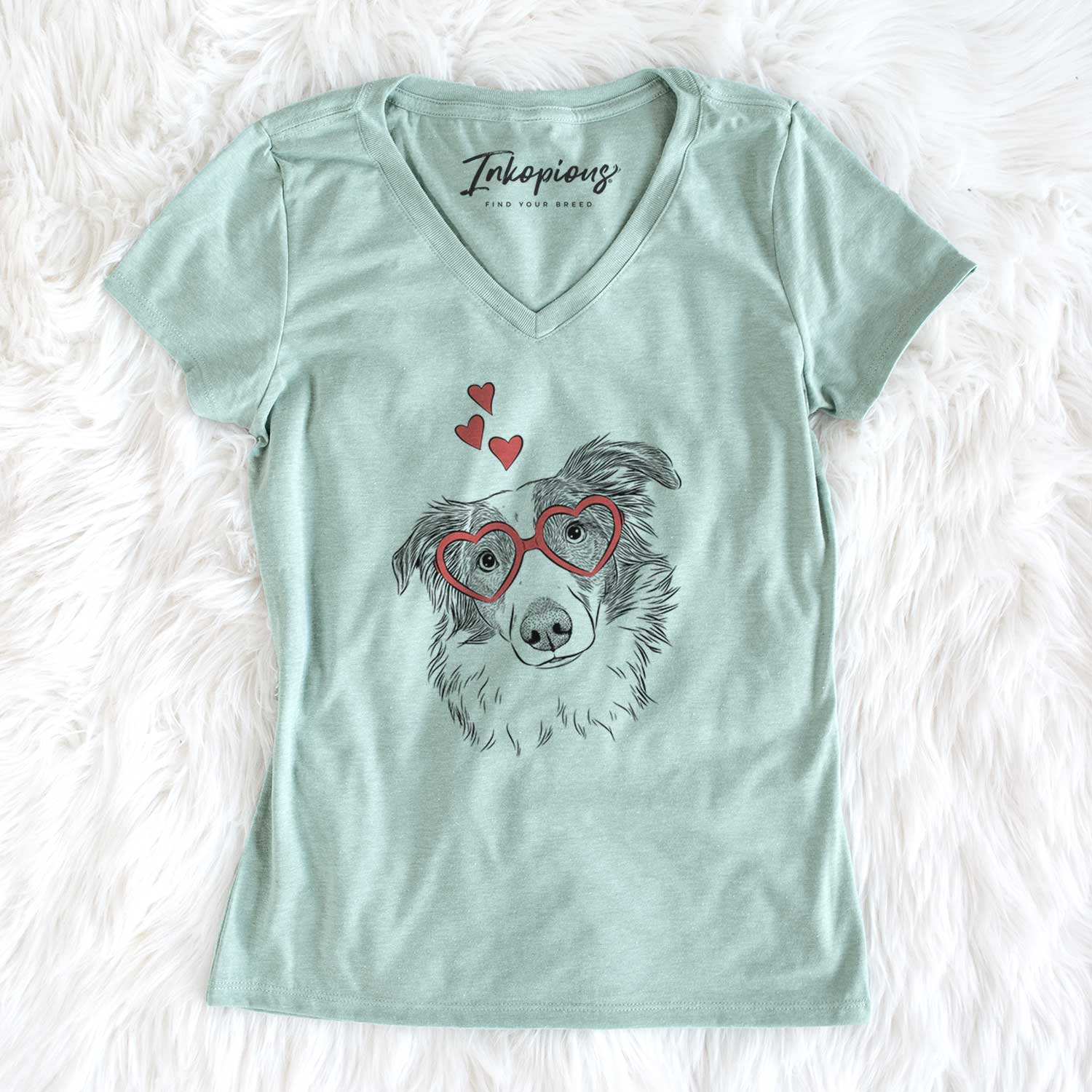 Valentine Cyclone the Australian Shepherd - Women's V-neck Shirt