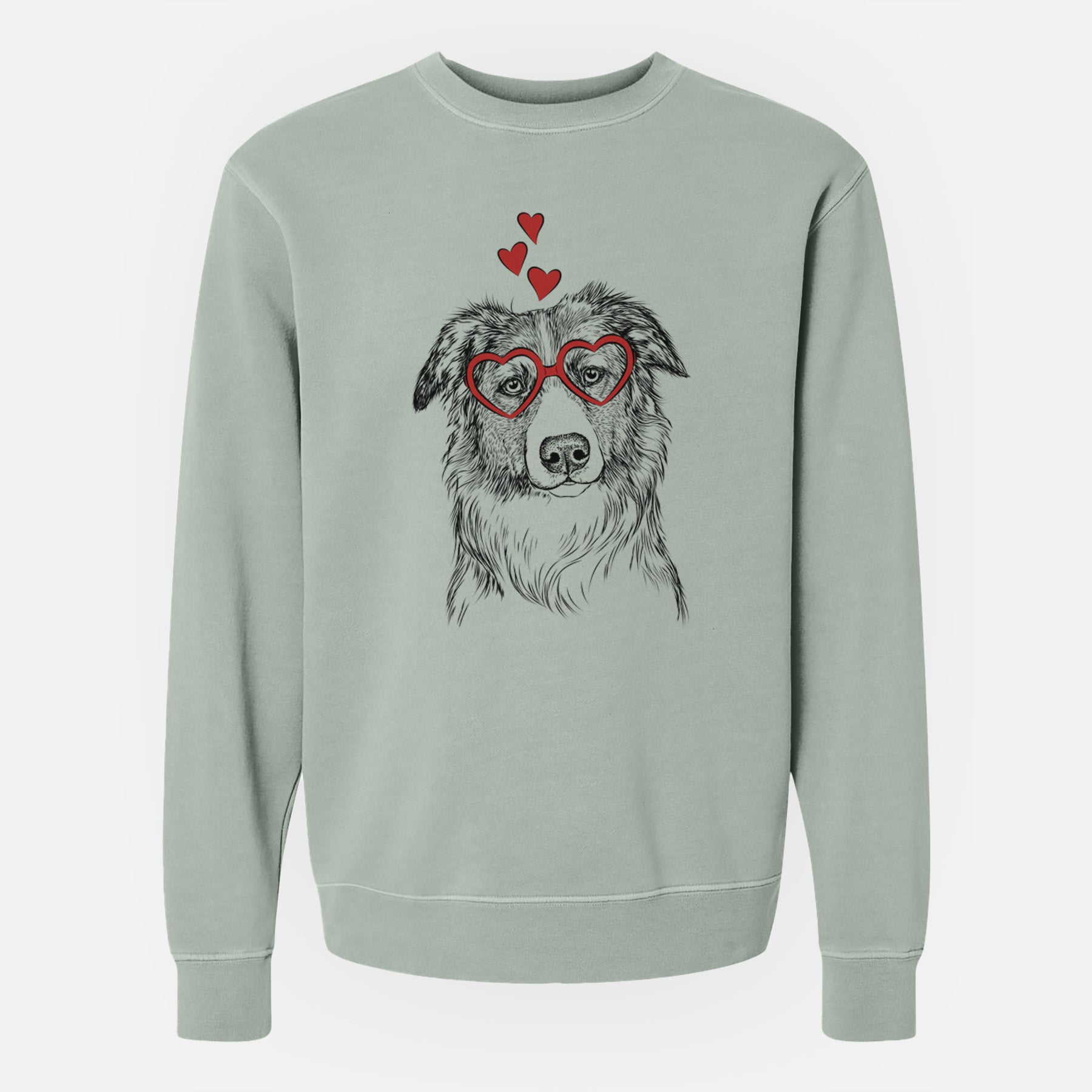 Valentine Cynder the English Shepherd - Unisex Pigment Dyed Crew Sweatshirt