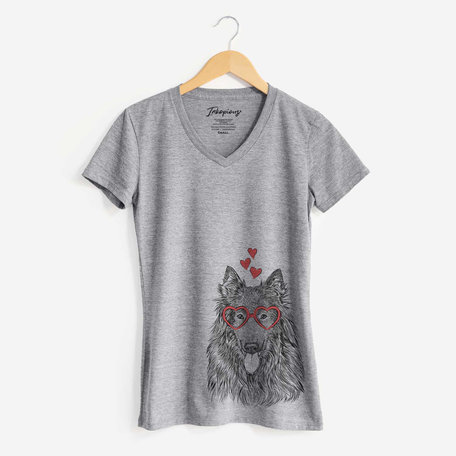 Valentine Daan the Belgian Shepherd - Women's V-neck Shirt