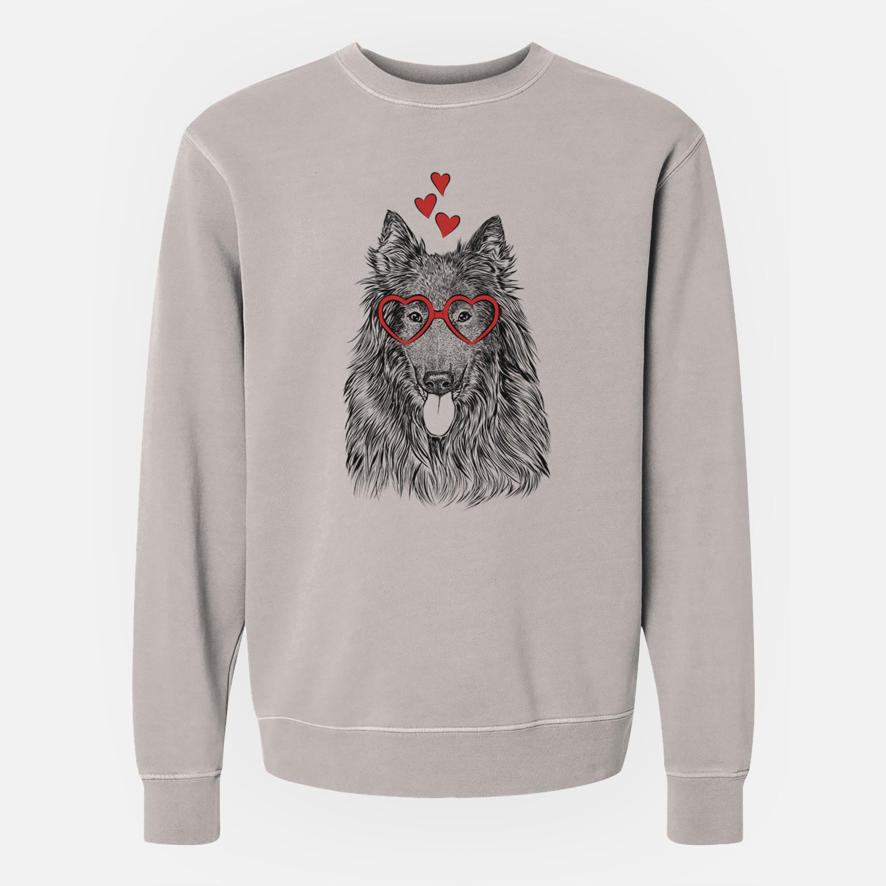 Valentine Daan the Belgian Shepherd - Unisex Pigment Dyed Crew Sweatshirt